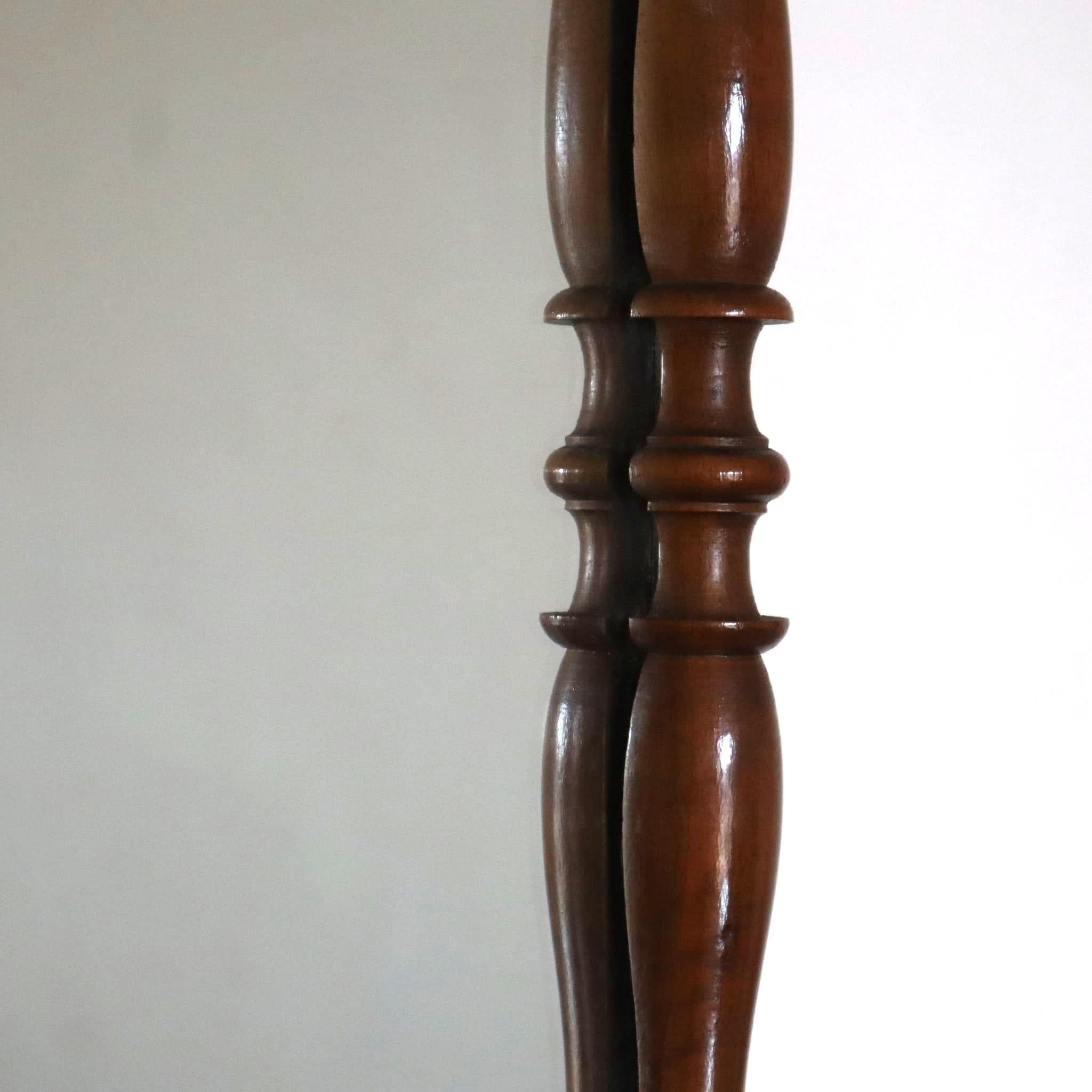 Mirror Mid-century modern italian walnut solid mirror from 1950s For Sale