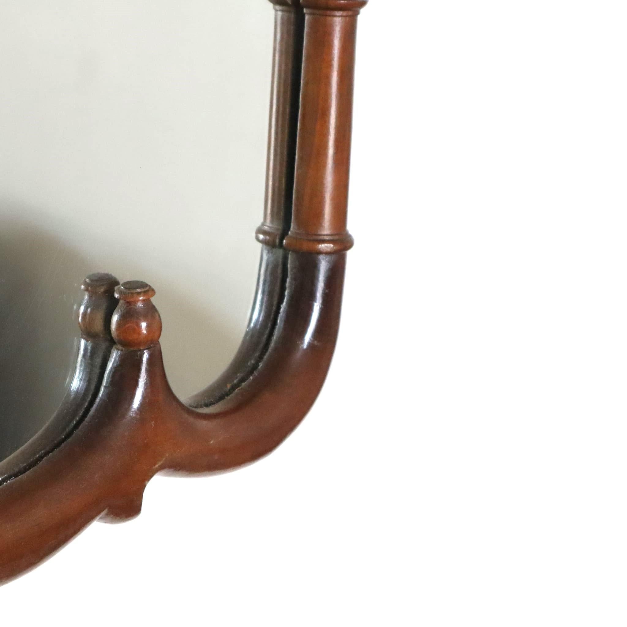 Mid-century modern italian walnut solid mirror from 1950s For Sale 2