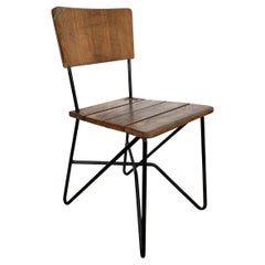 Mid-Century Modern Italian Walnut Wood Side Lounge Chair