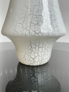 Lampe de bureau champignon italienne en verre de Murano blanc, années 1960