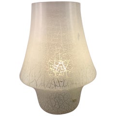 Lampe de bureau champignon en verre de Murano blanc, italienne, moderne du milieu du siècle, années 1960