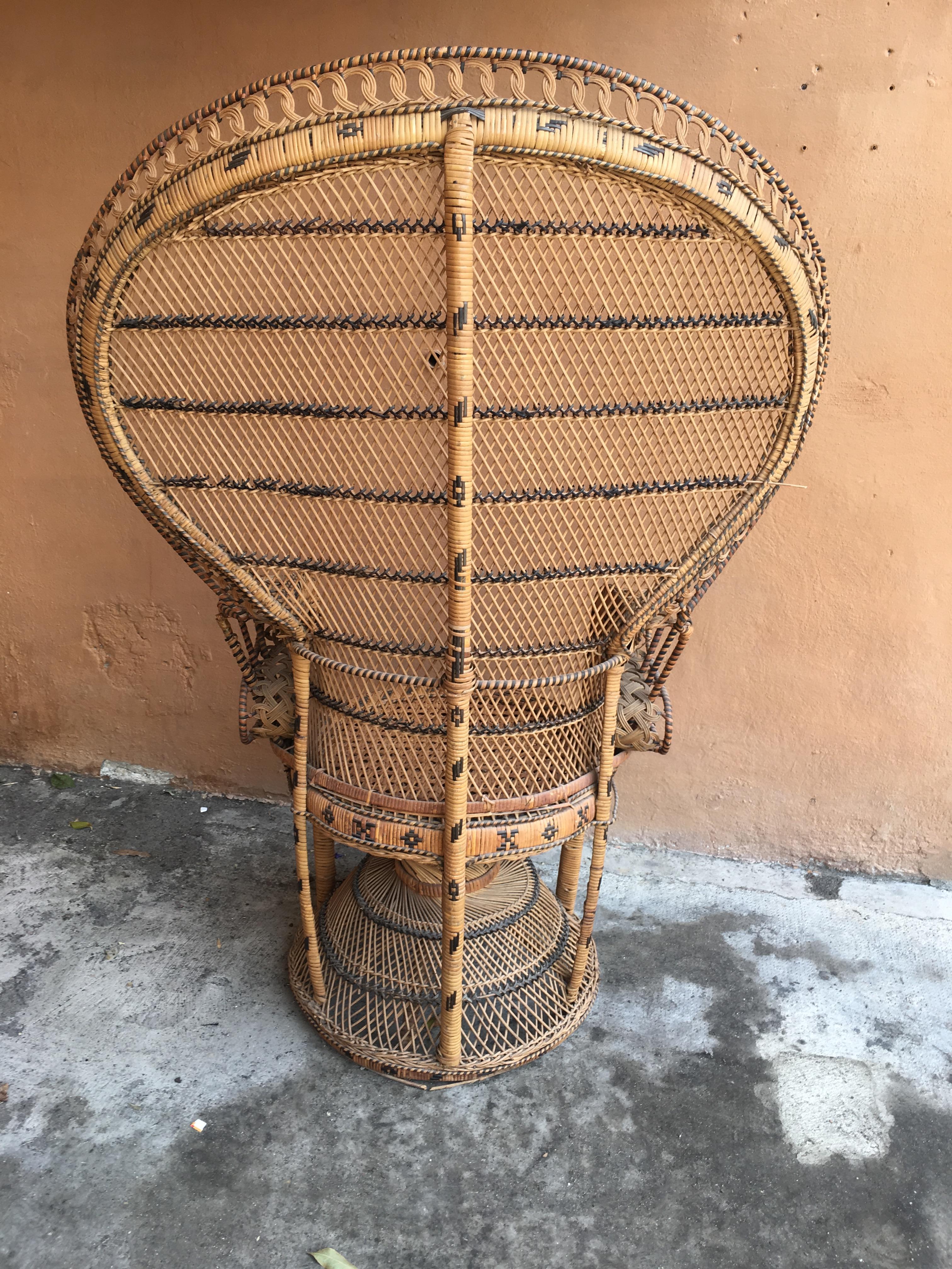 vintage wicker peacock chair