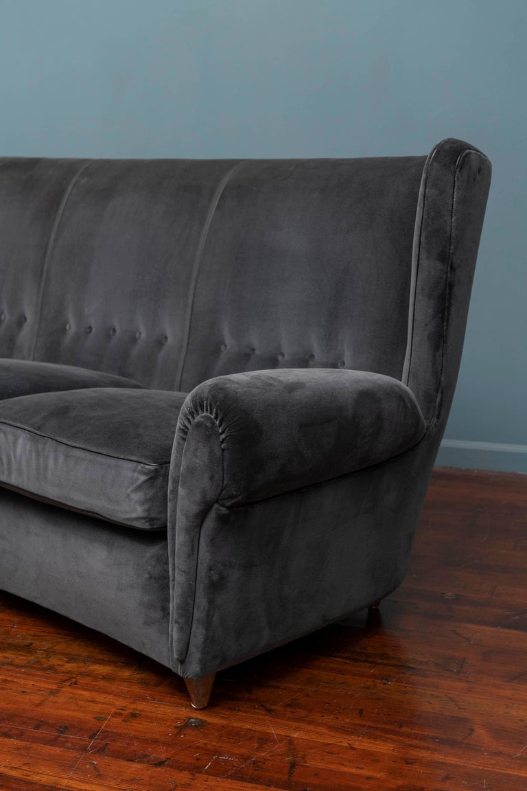 Mid-Century Modern Italian Wingback Sofa For Sale 1
