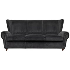 Mid-Century Modern Italian Wingback Sofa