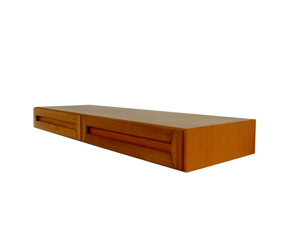 Mid-Century moderno Consolle sospesa in legno italiano del Medioevo - set di 3 pezzi