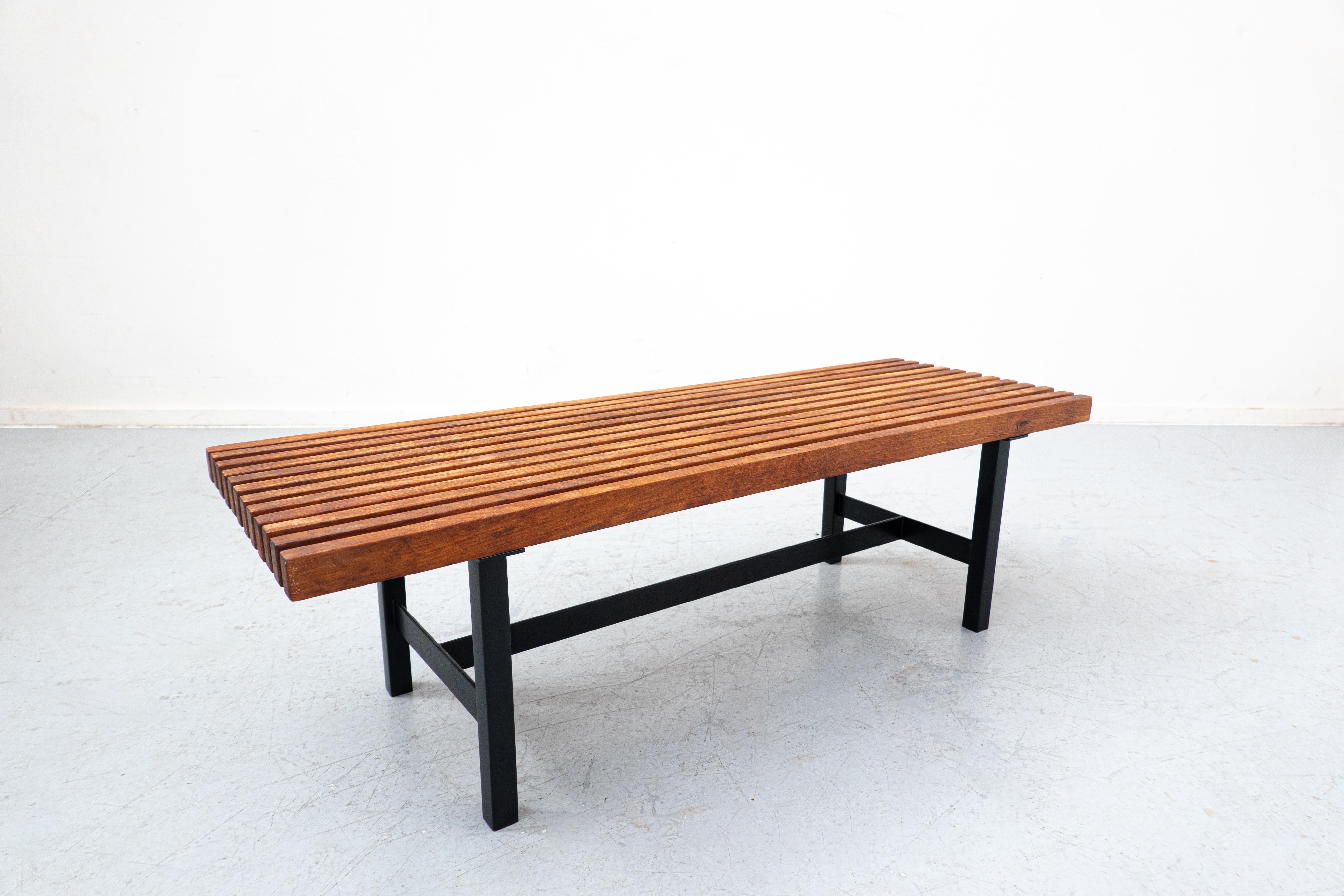 Mid-Century Modern Italian wooden bench, 1960s.