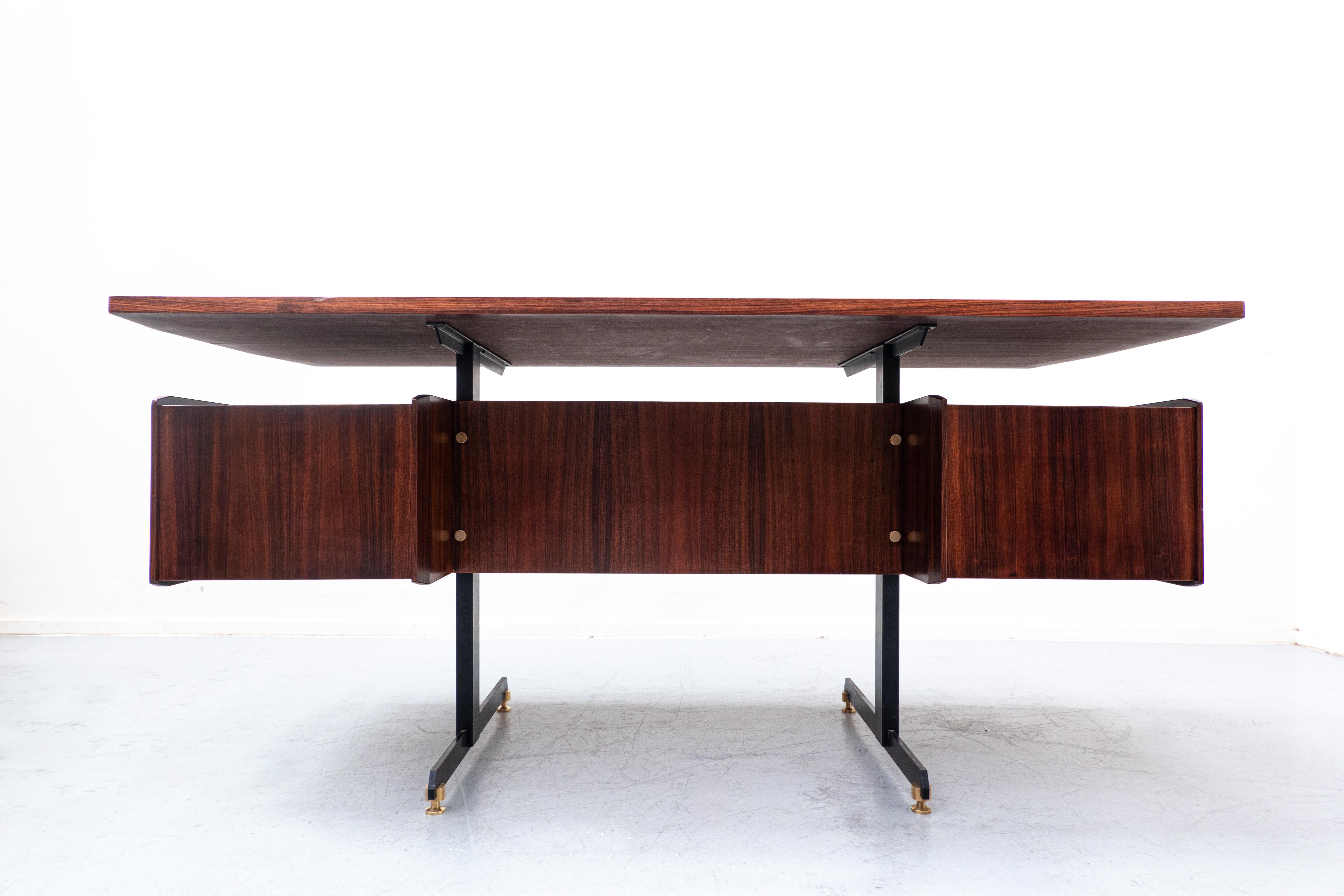 Mid-Century Modern Italian Wooden Desk, 1960s 10