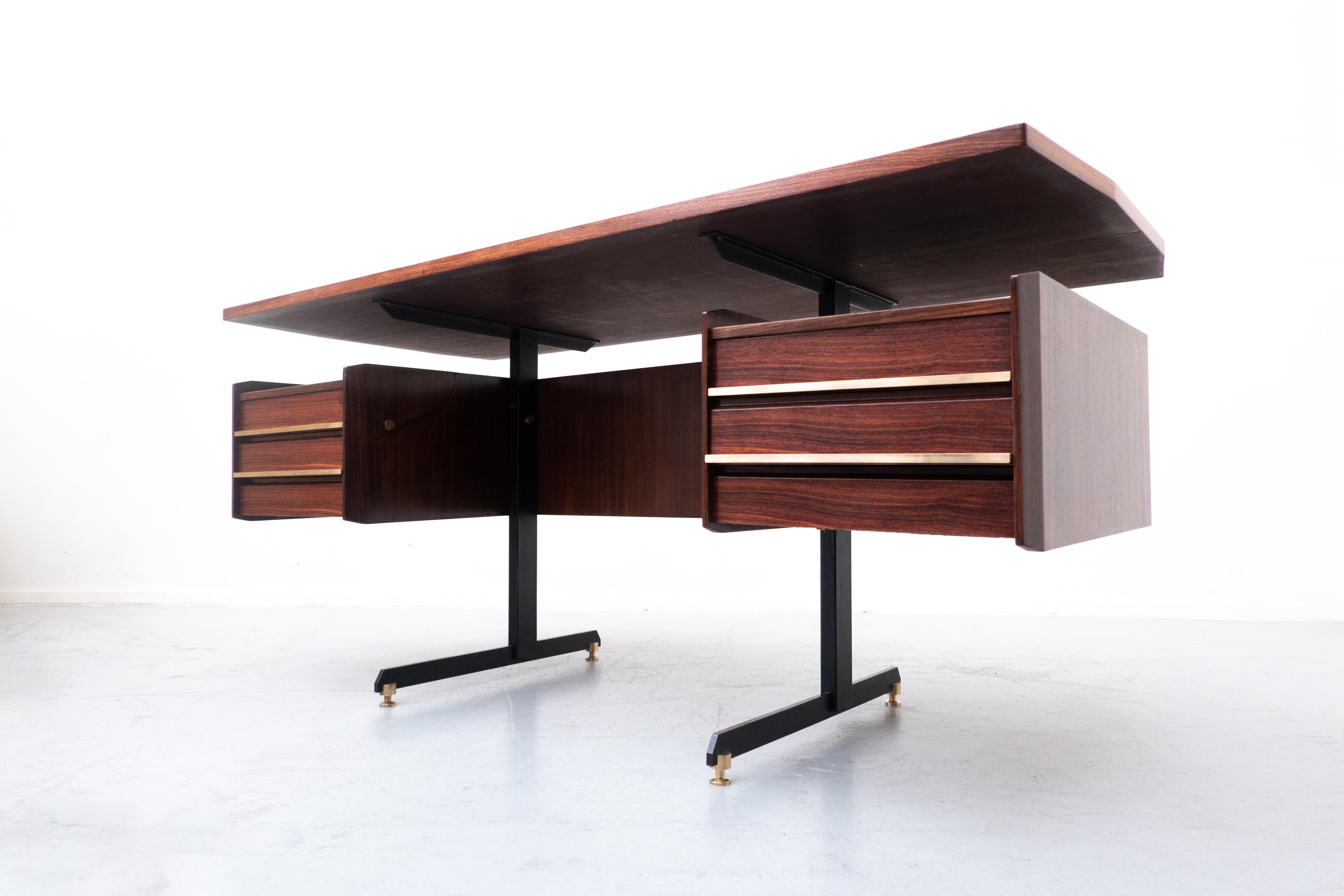 Mid-Century Modern Italian Wooden Desk, 1960s 12