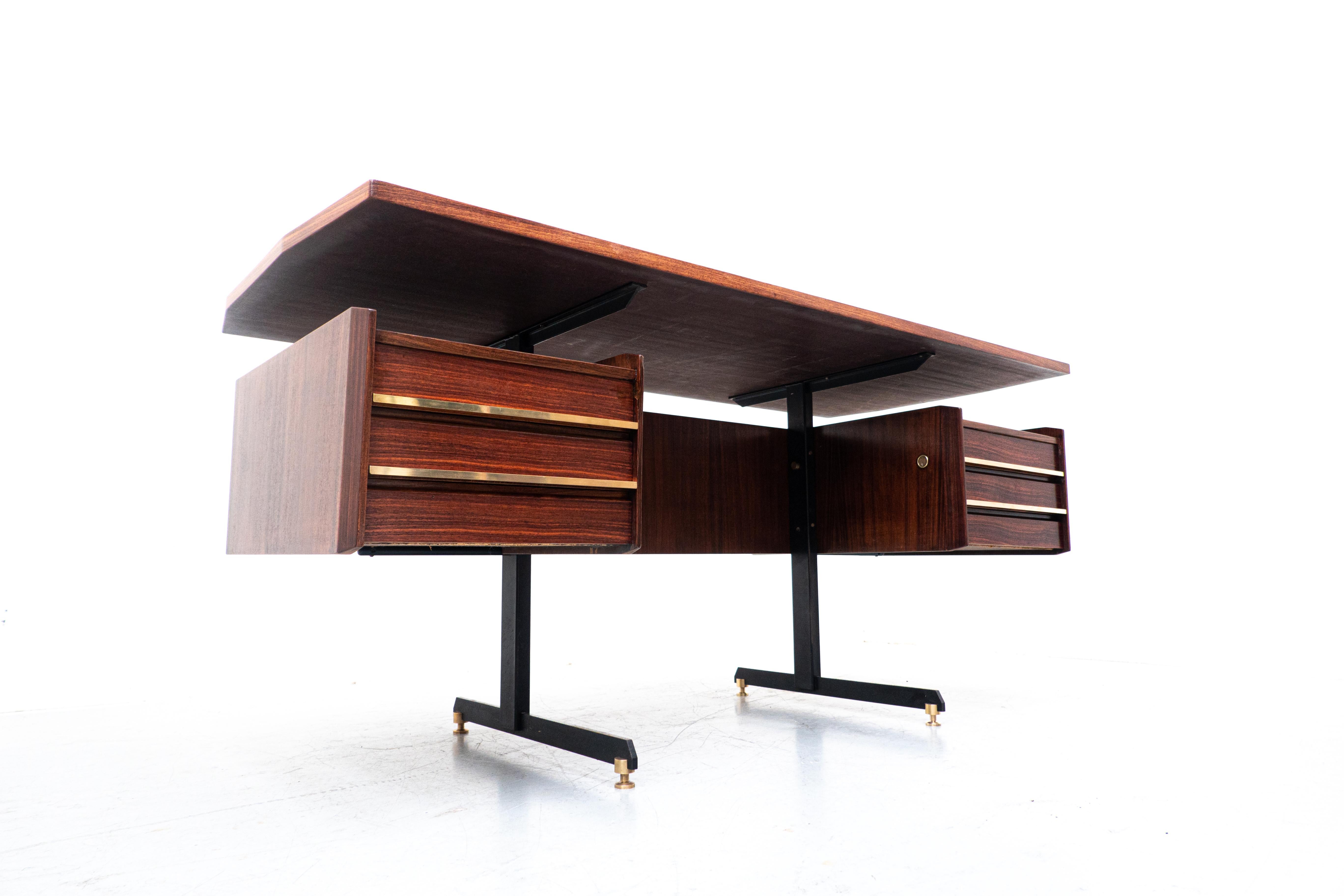 Mid-Century Modern Italian wooden desk, 1960s
European.