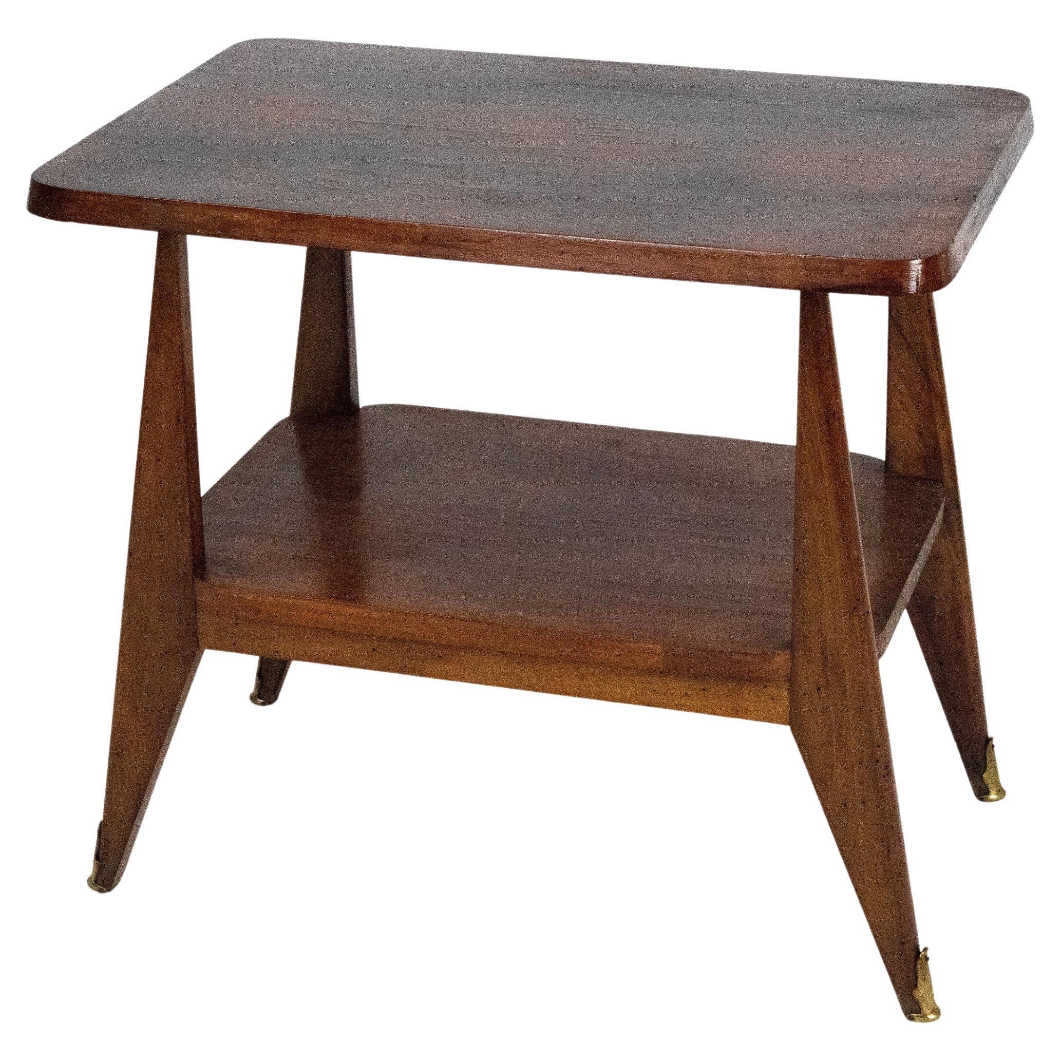 Mid-Century Modern Italian wooden Side table. Italy 1950s