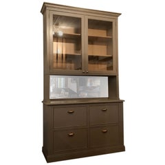 Mid-Century Modern Italian Wooden Vitrine with Drawers