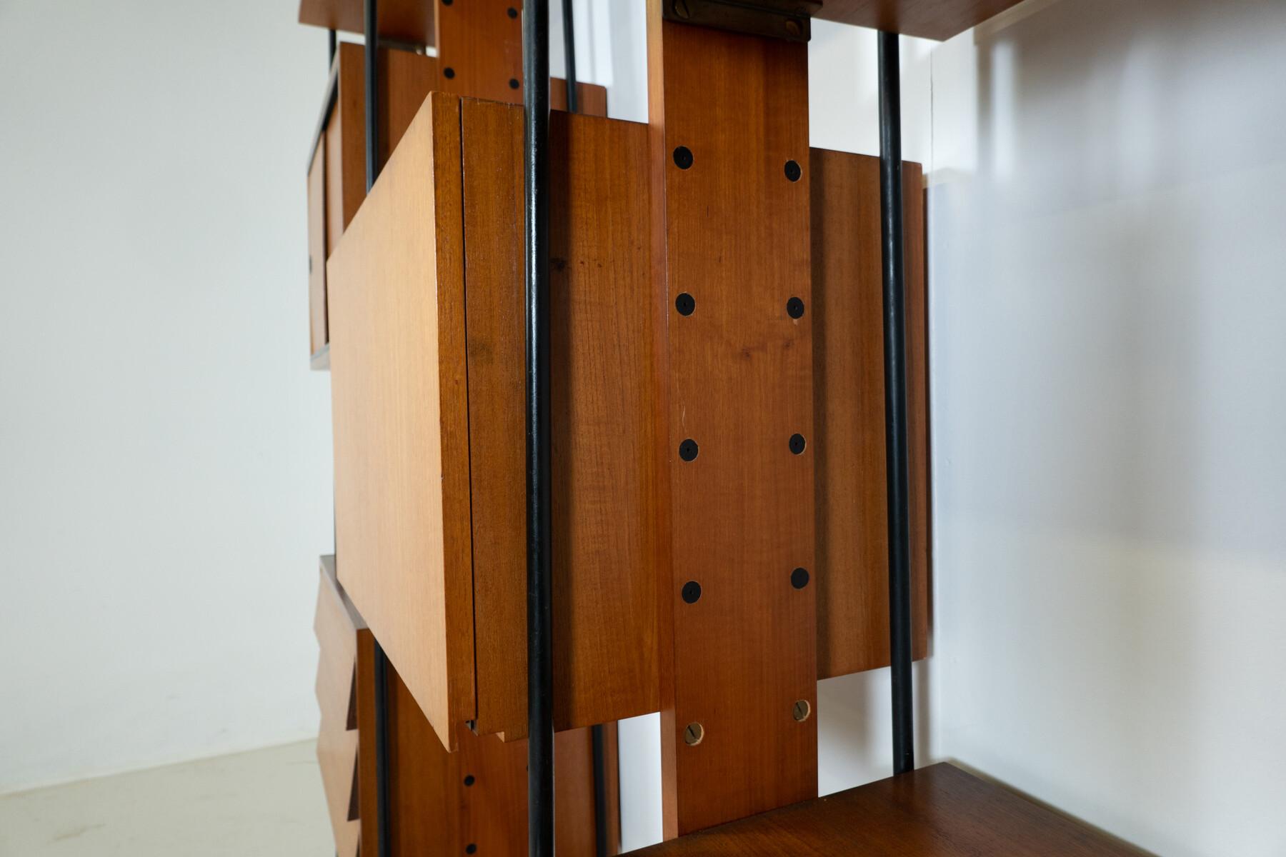 Mid-Century Modern Italian Wooden Wall Unit, 1960s For Sale 11