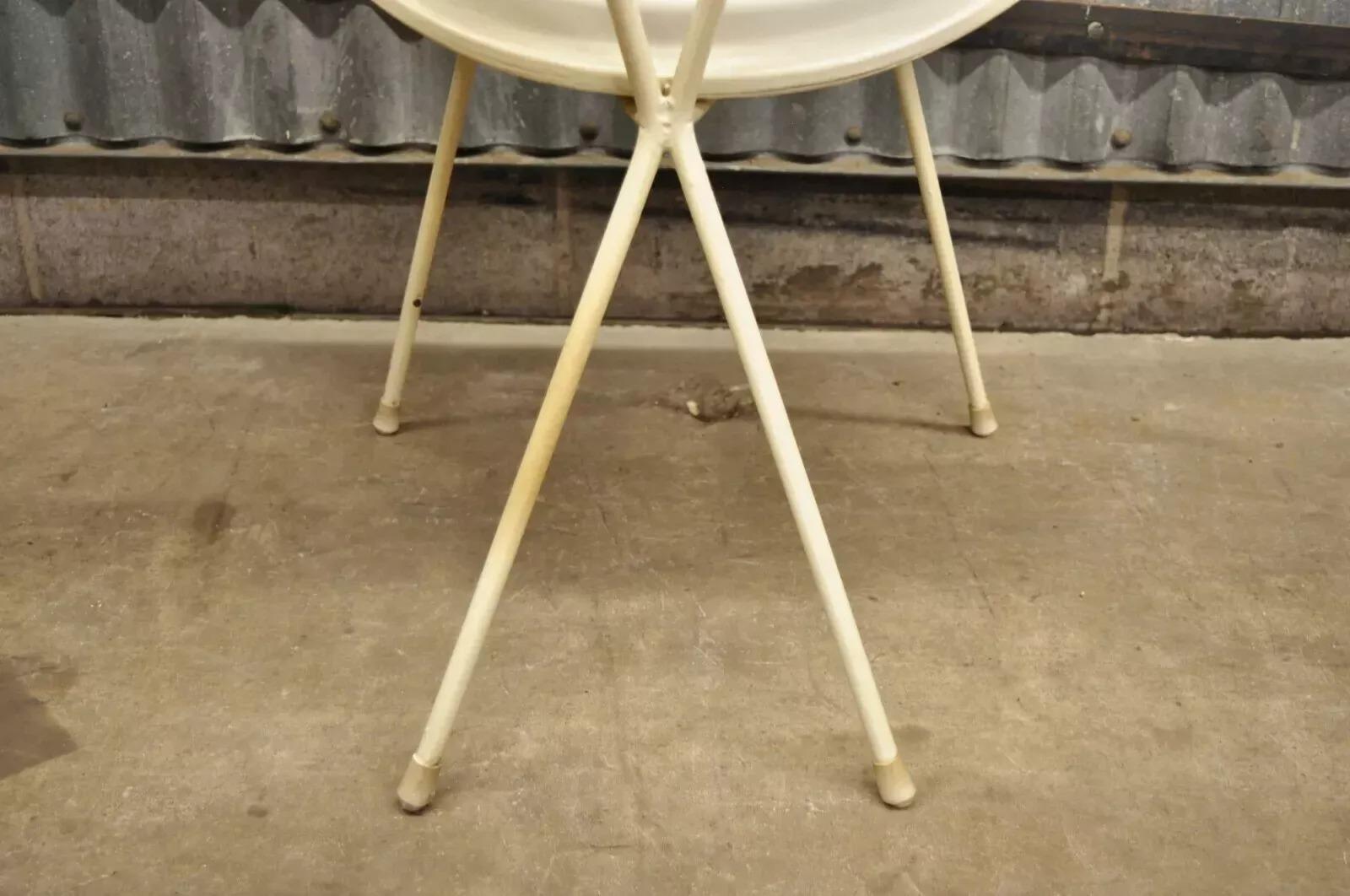 Mid Century Modern Italian Wrought Iron Hairpin Leg Bentwood Accent Side Chair (20. Jahrhundert) im Angebot
