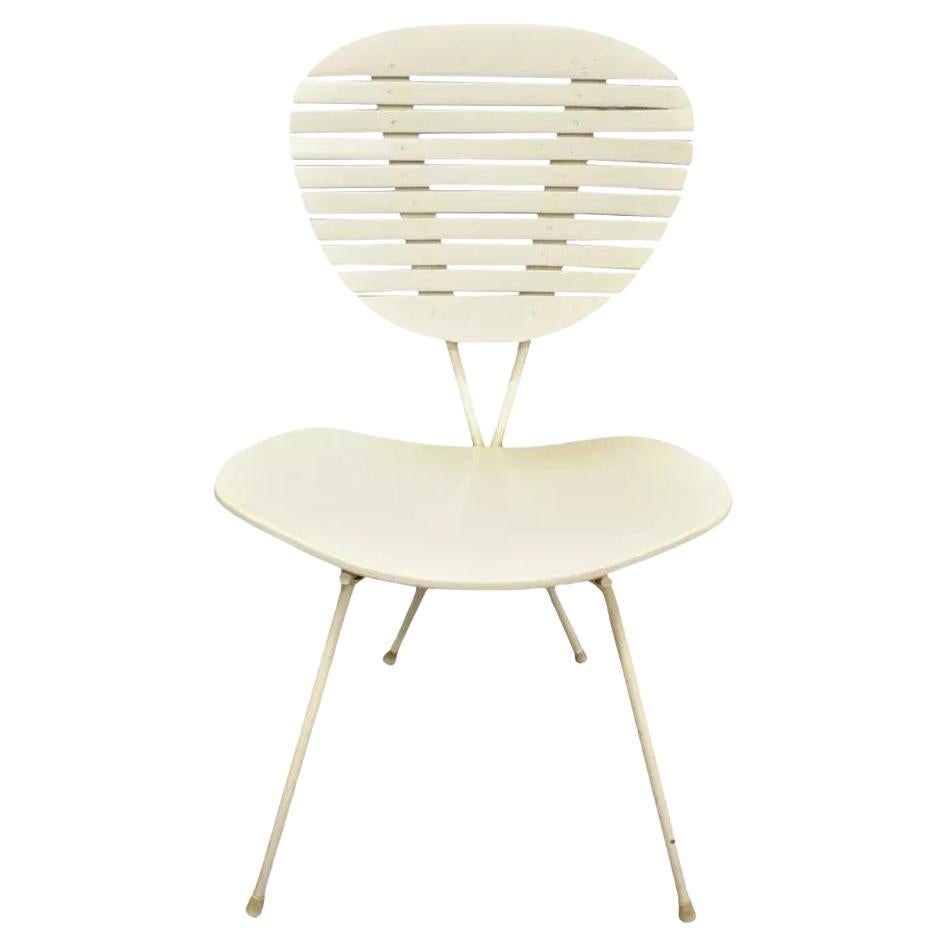 Mid Century Modern Italian Wrought Iron Hairpin Leg Bentwood Accent Side Chair im Angebot