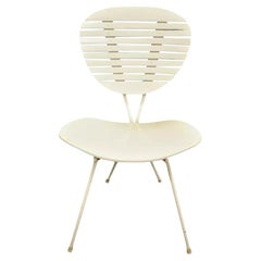 Mid Century Modern Italian Wrought Iron Hairpin Leg Bentwood Accent Side Chair