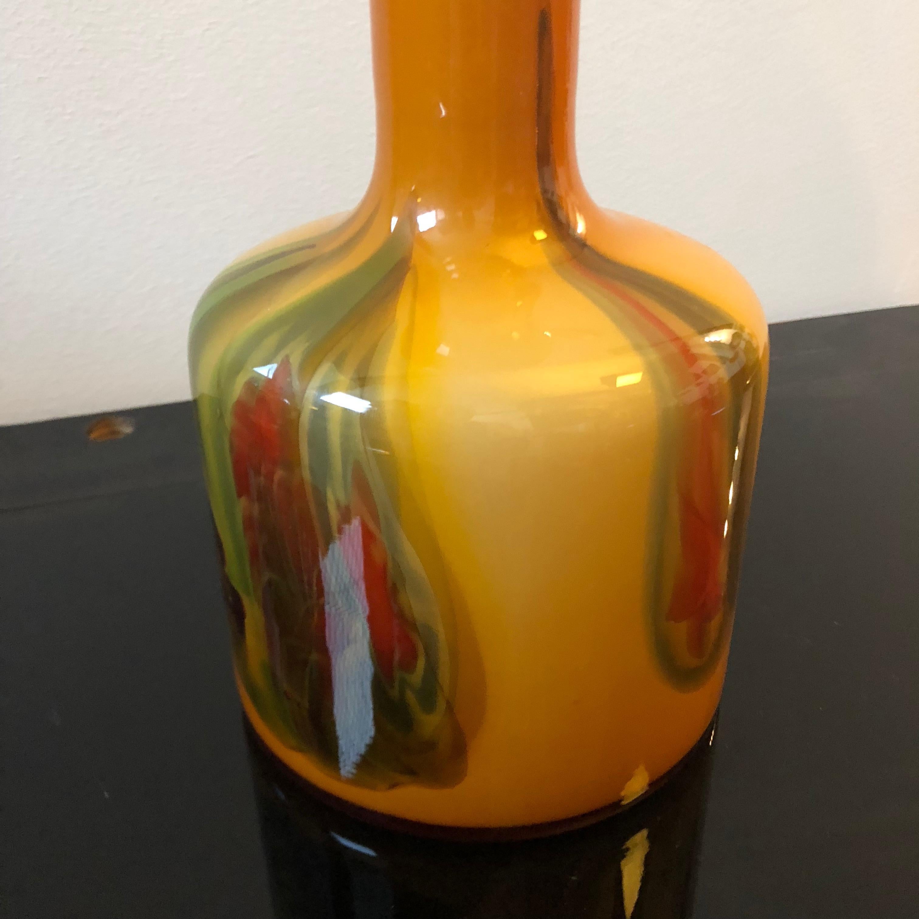 20th Century Mid-Century Modern Italian Yellow Opaline Vase, circa 1970