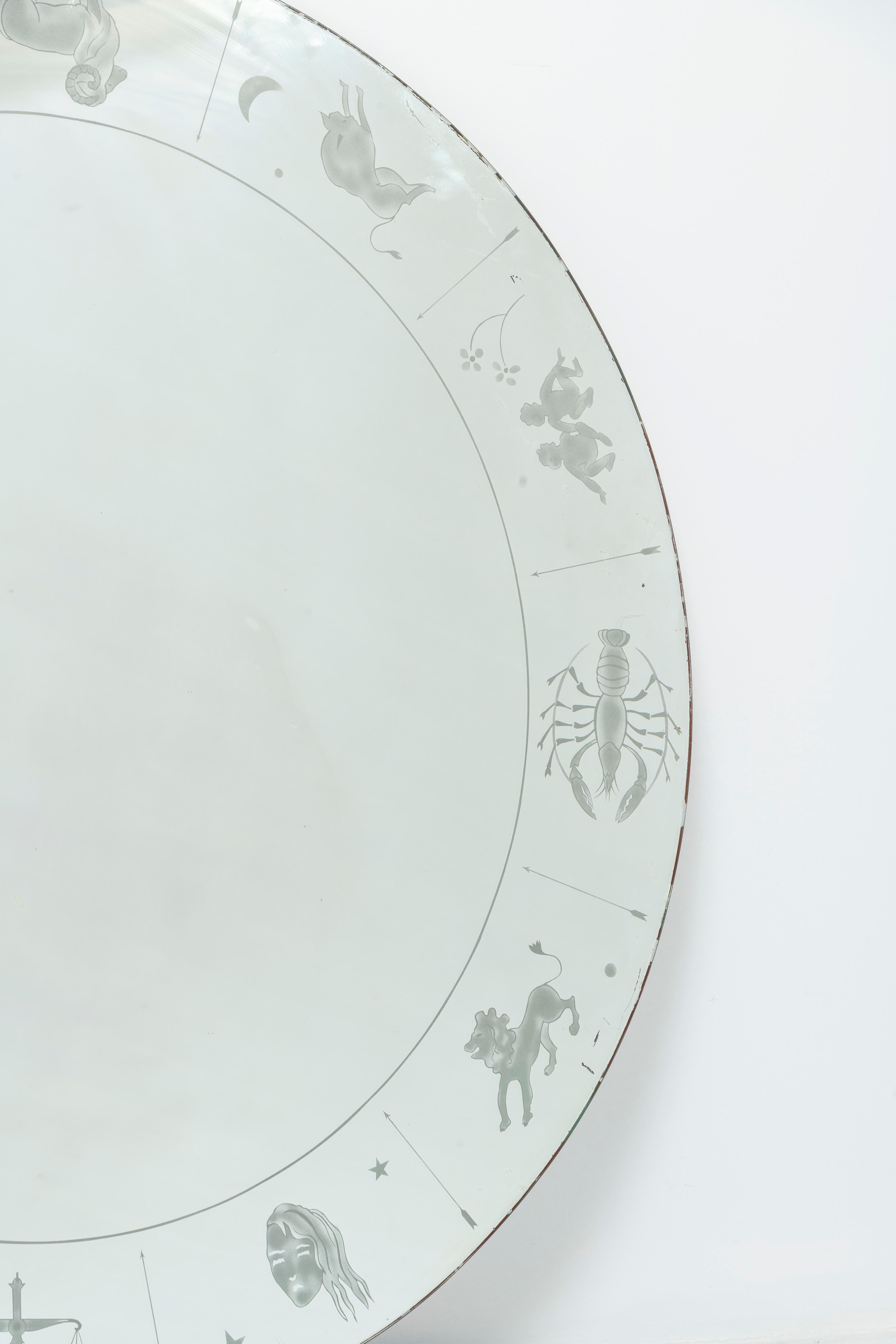 Art Glass Mid-Century Modern Italian Zodiac Mirror