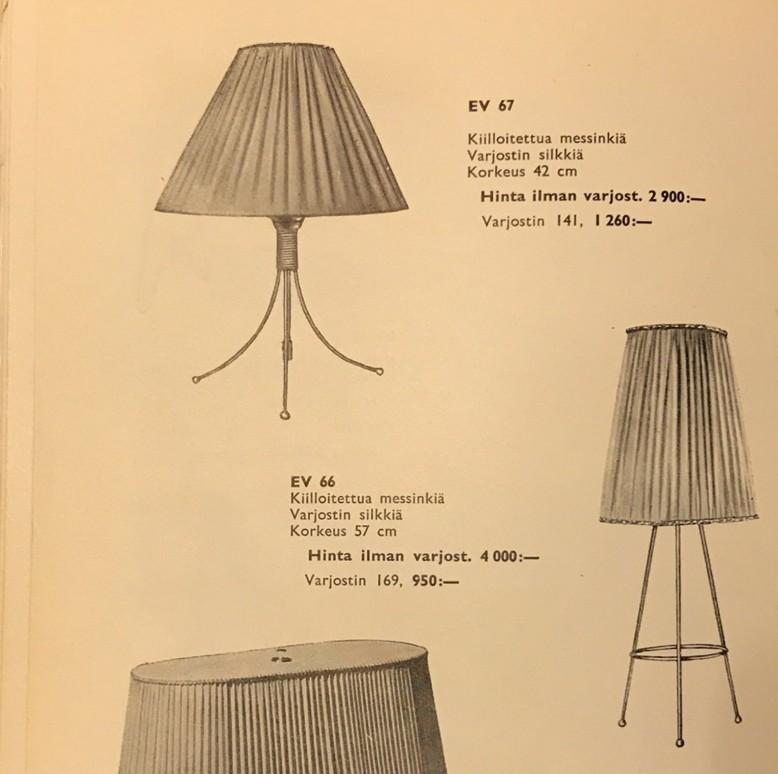 Laiton Lampe de table minimaliste Itsu, modèle EV 67, Finlande, années 1950 en vente