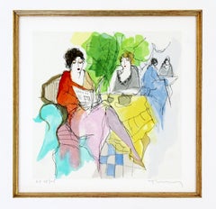 Mid-Century Modern Itzak Tarkay Framed Hand Signed Serigraph July 1996 AP 25/45