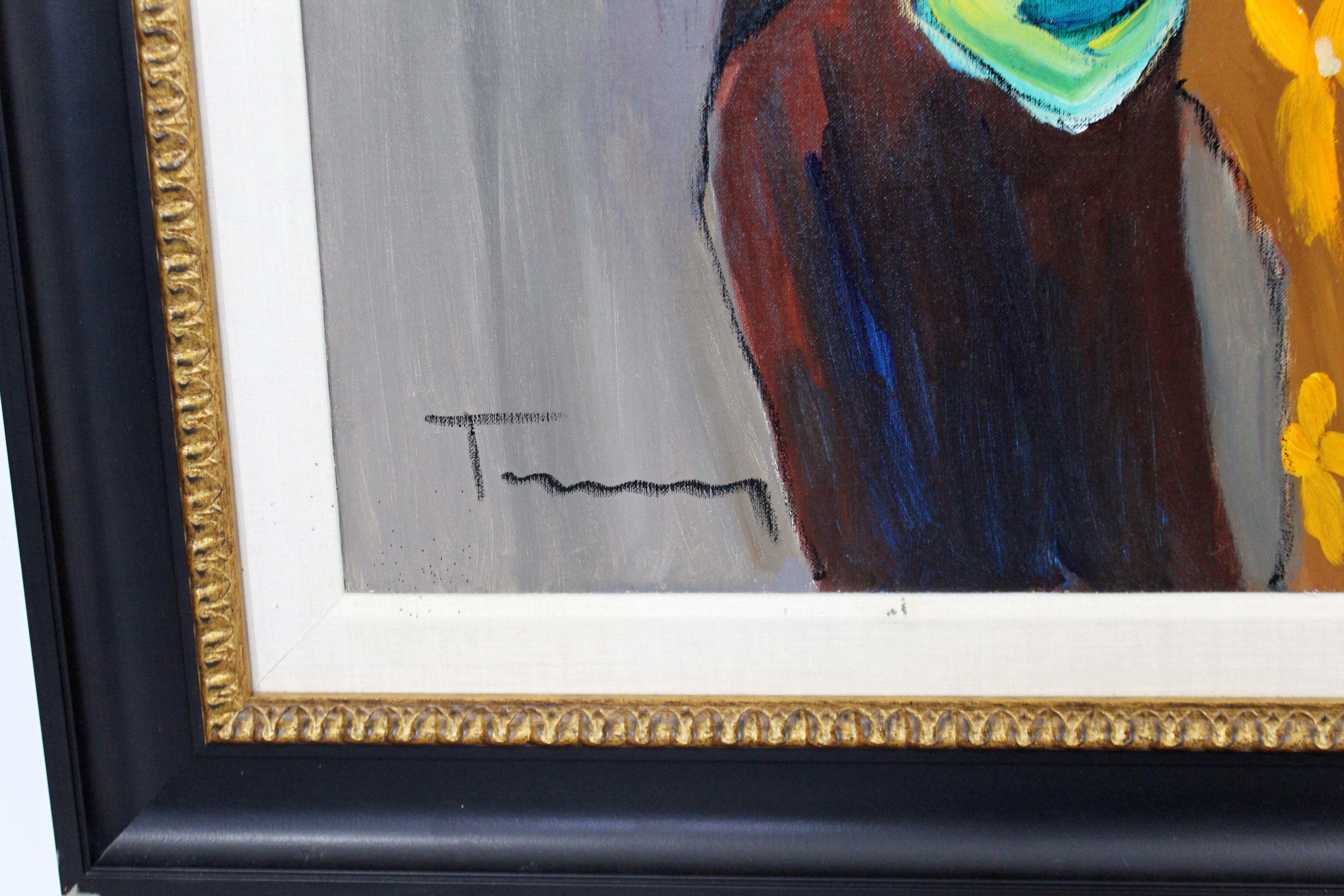 Late 20th Century Unique Itzchak Tarkay Framed Acrylic On the State Original Painting