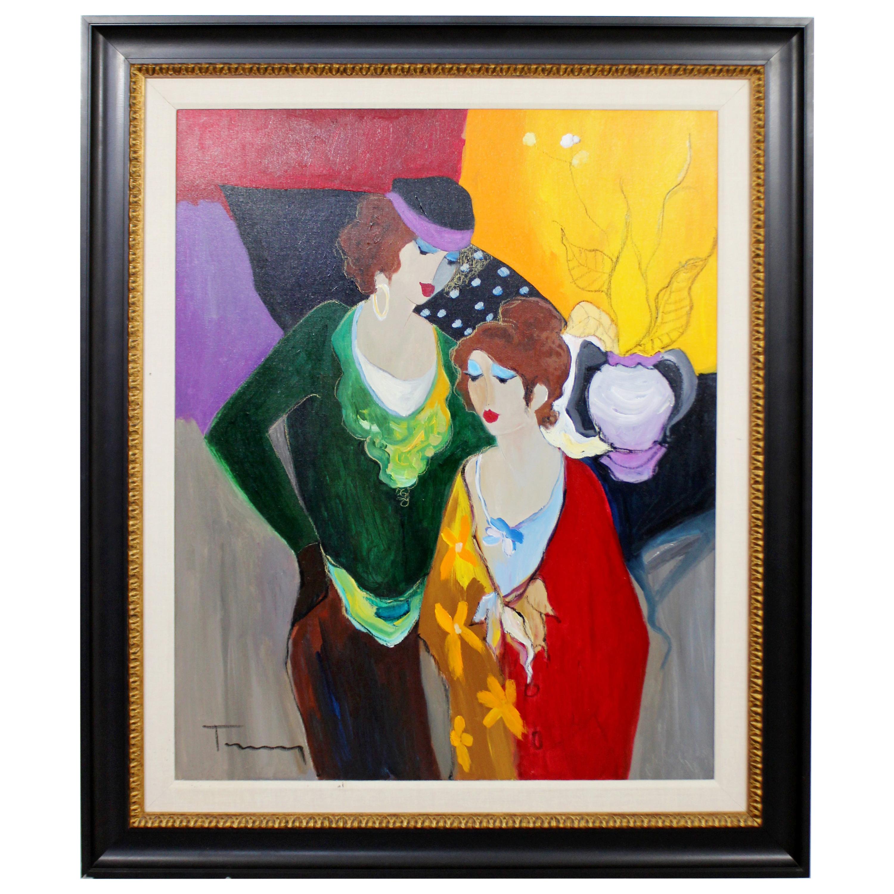 Unique Itzchak Tarkay Framed Acrylic On the State Original Painting