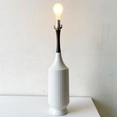 Mid Century Modern Ivory Porcelain Table Lamp