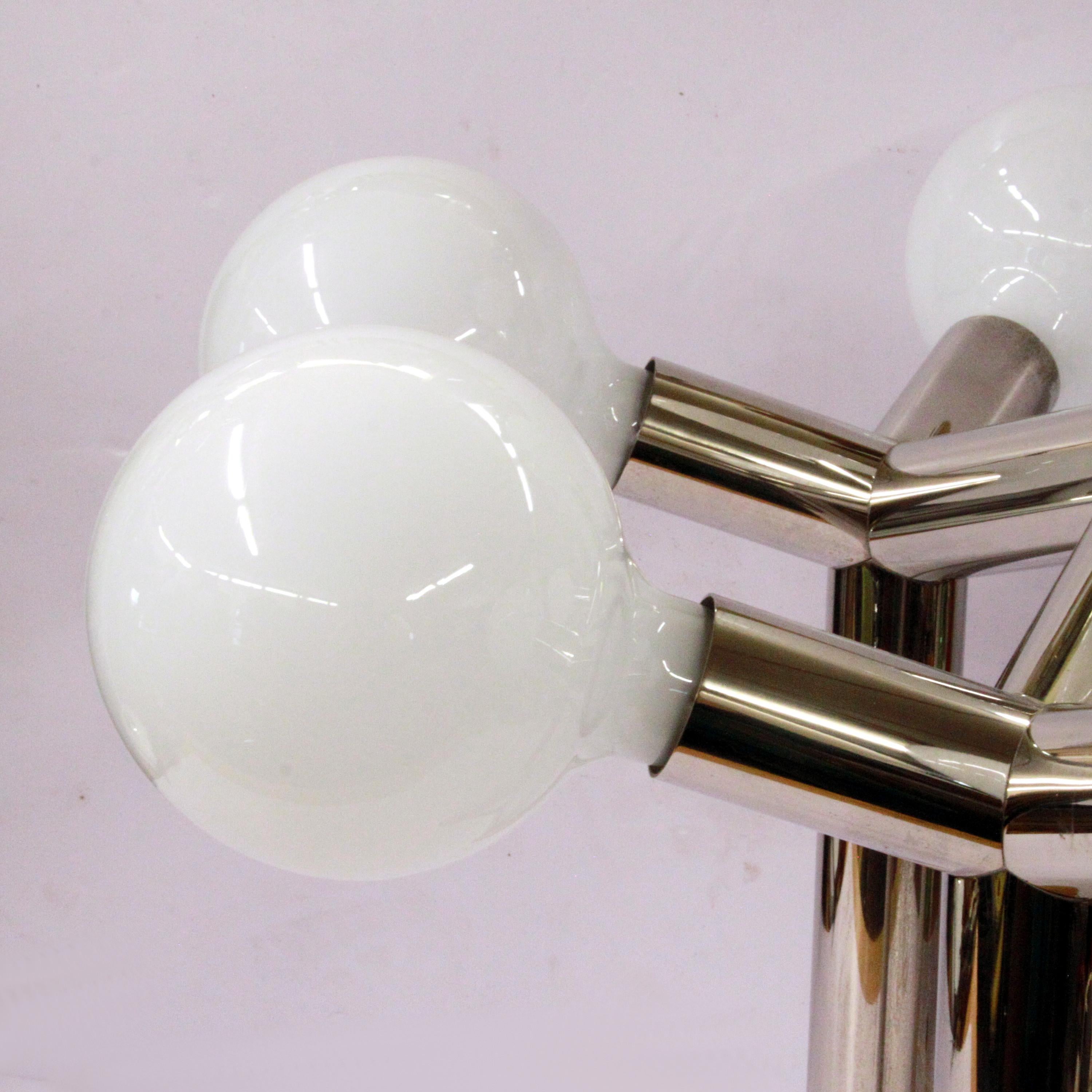 Mid Century Modern J. T. Kalmar Franken KG Atomic 7 Chrome Table Lamp For Sale 4