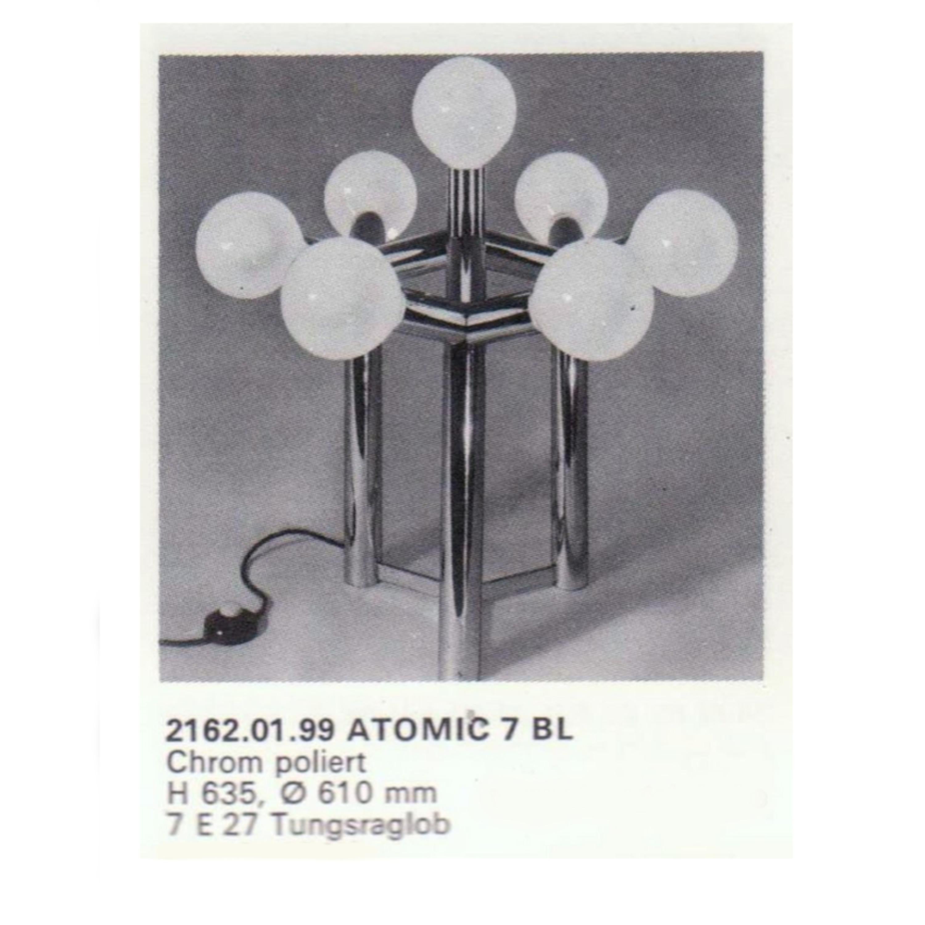 Mid Century Modern J. T. Kalmar Franken KG Atomic 7 Chrome Table Lamp For Sale 5