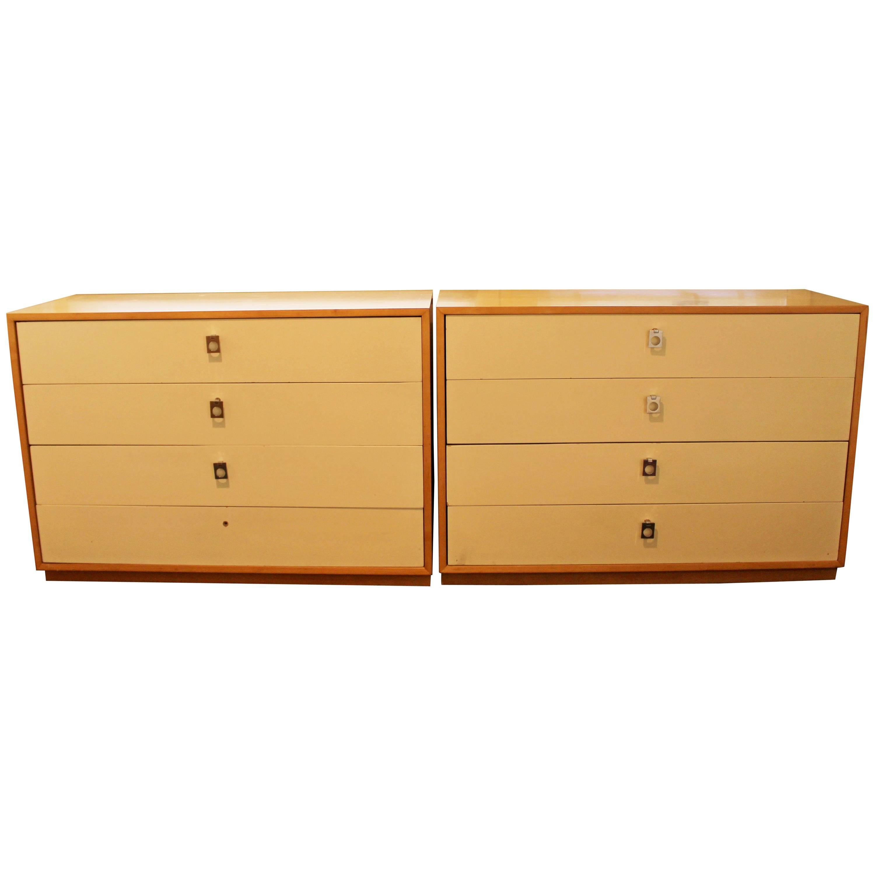 Mid-Century Modern Jack Cartwright for Founders Pair Maple Dressers, 1960s