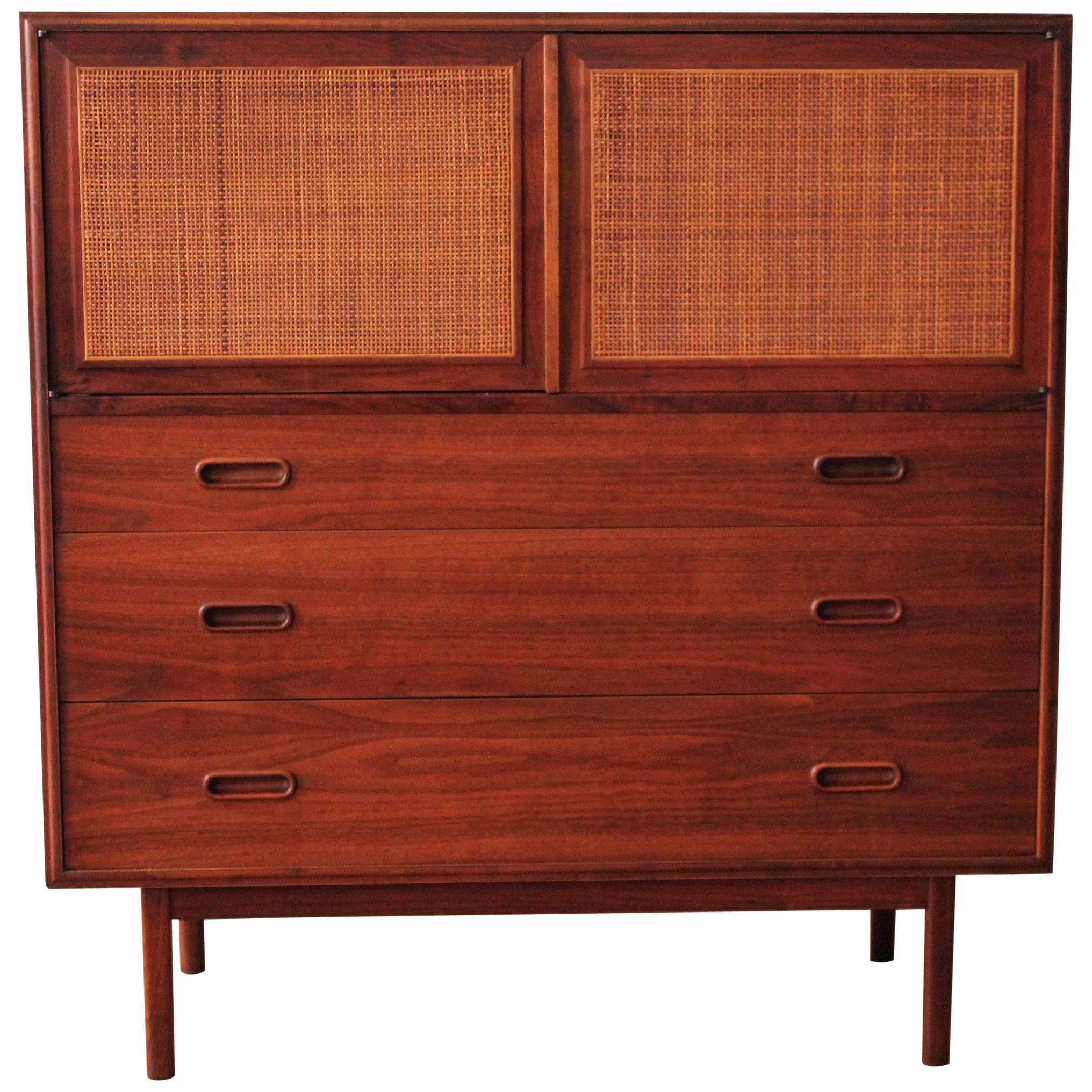 Mid-Century Modern Jack Cartwright for Founders Walnut Highboy