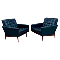 Mid Century Modern Jack Cartwright Founders Furn. Leather Walnut Lounge Chair