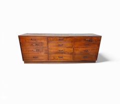 Mid-Century Modern Jack Cartwright Rosewood 12-Drawer Dresser