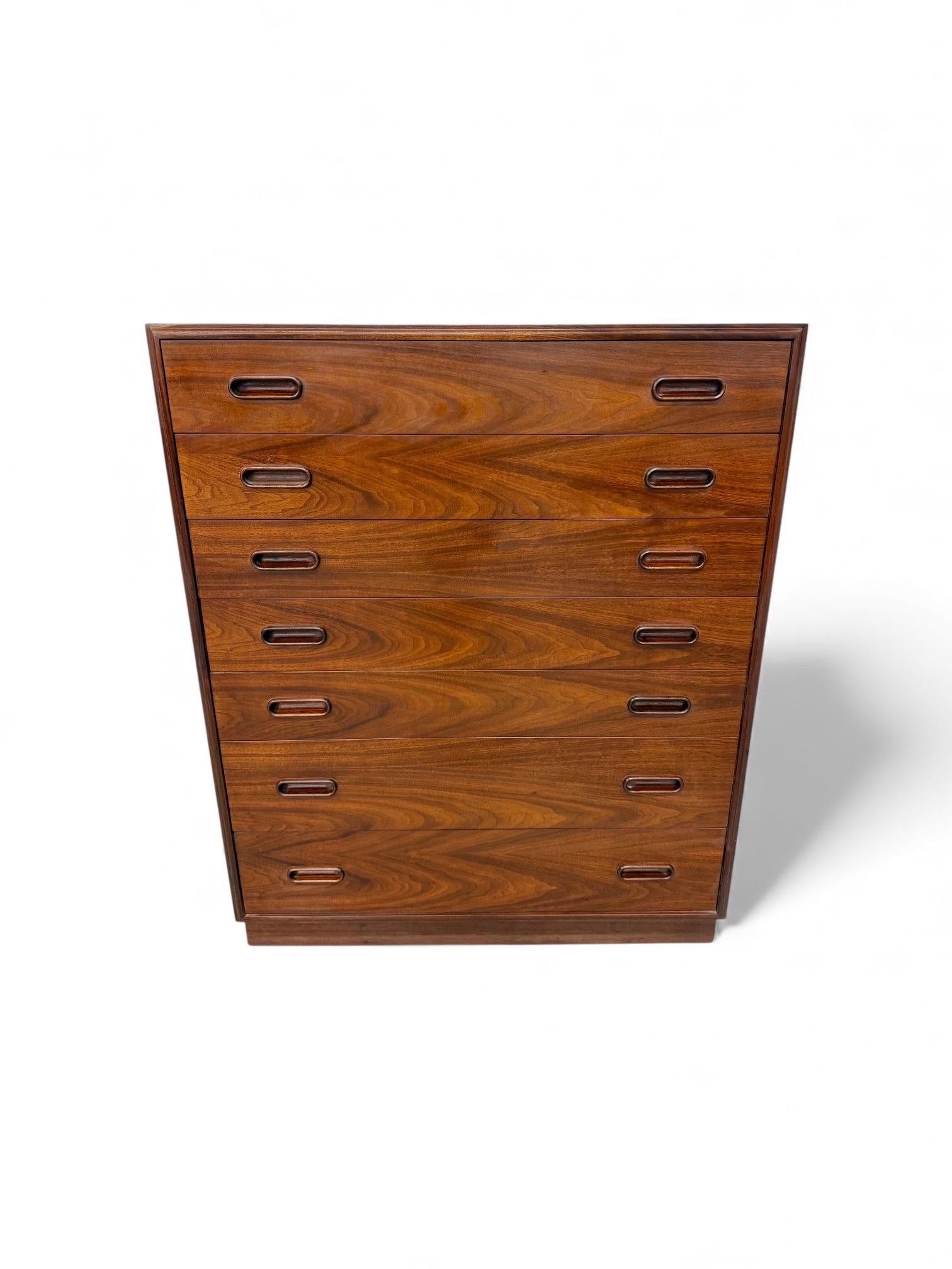 Mid-Century Modern Jack Cartwright Rosewood High Chest For Sale