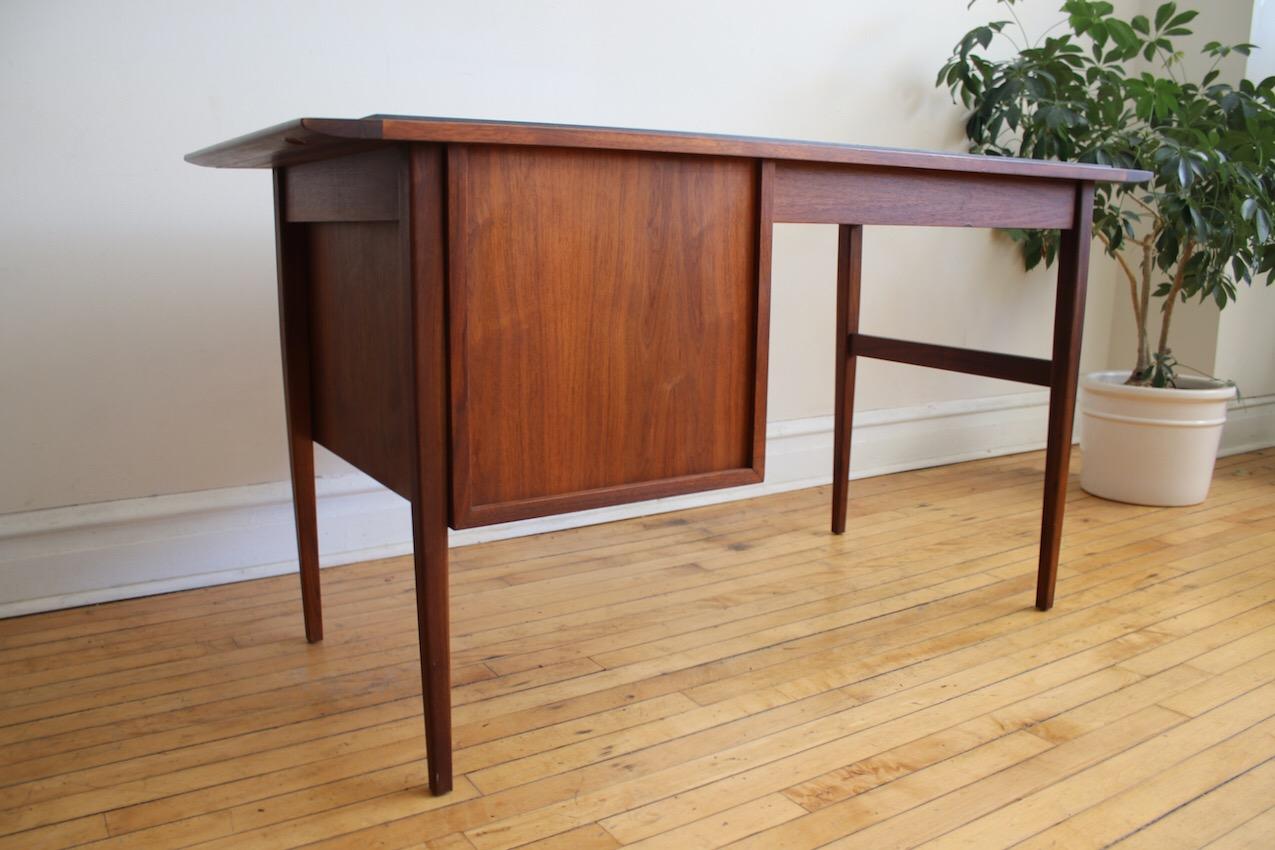 Slate Mid-Century Modern Jack Cartwright Walnut Desk