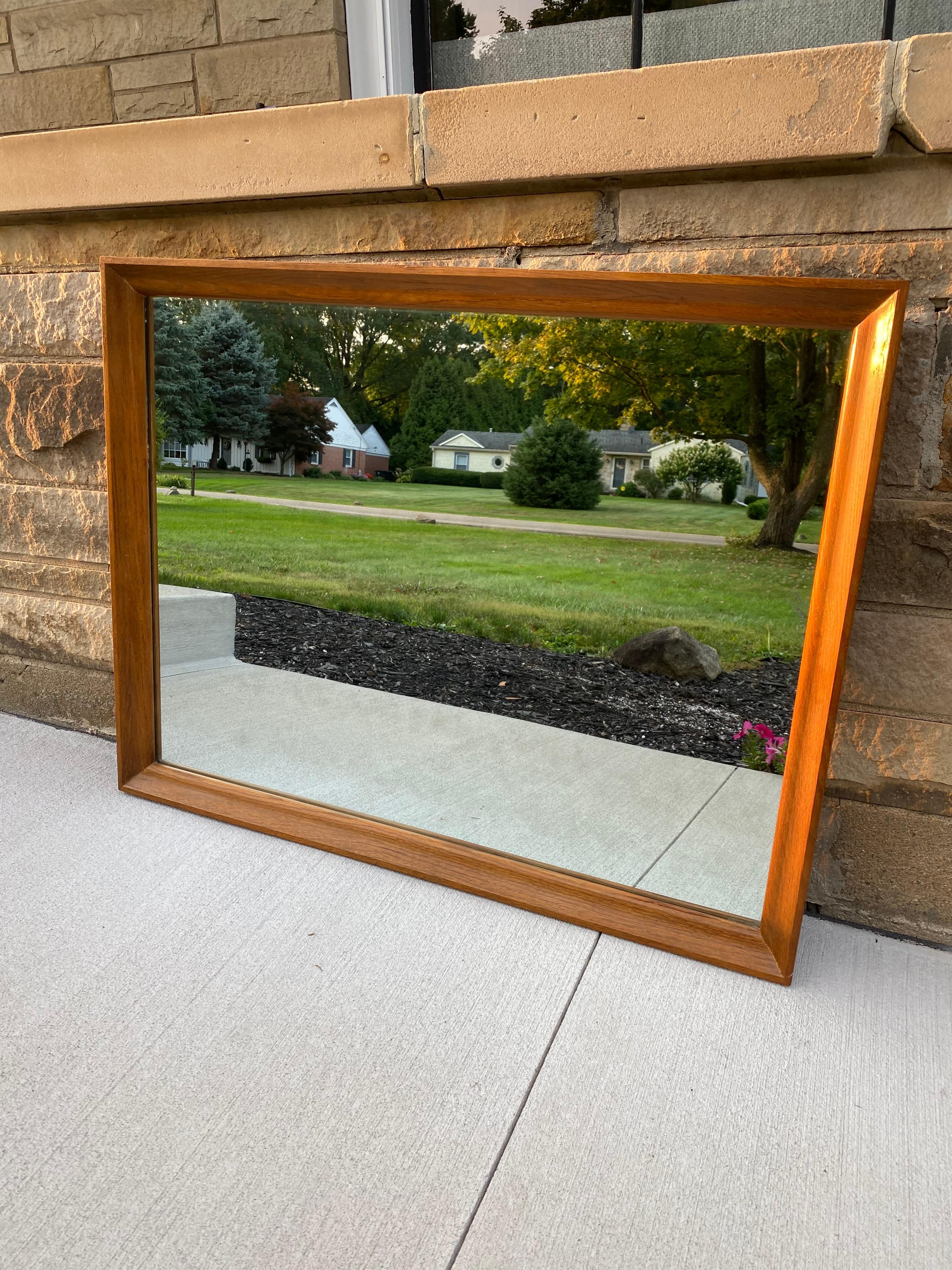 Oak Mid-Century Modern Jack Van Der Molen Large Mirror For Sale