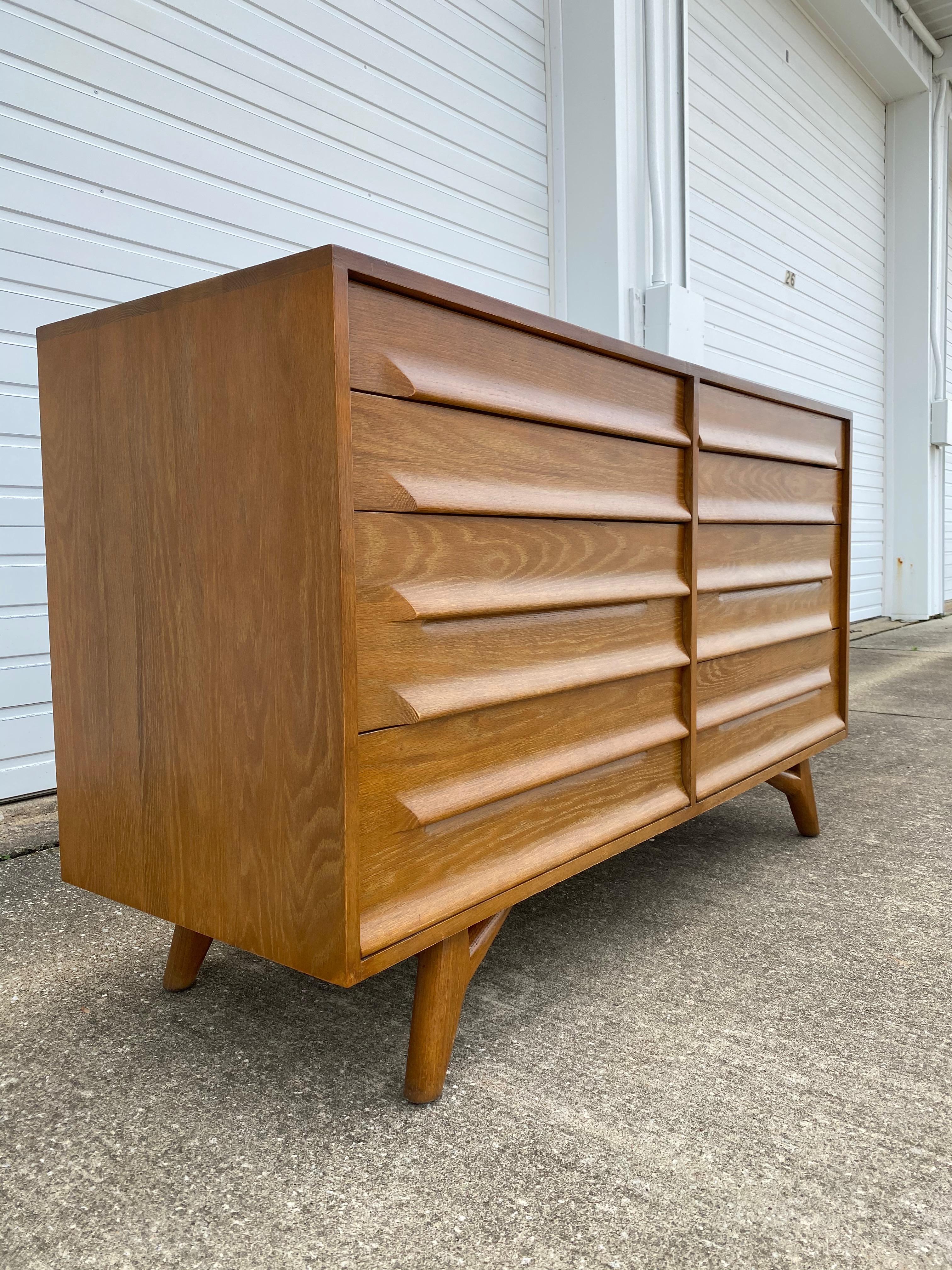 Oak Mid-Century Modern Jack Van Der Molen Lowboy Dresser For Sale