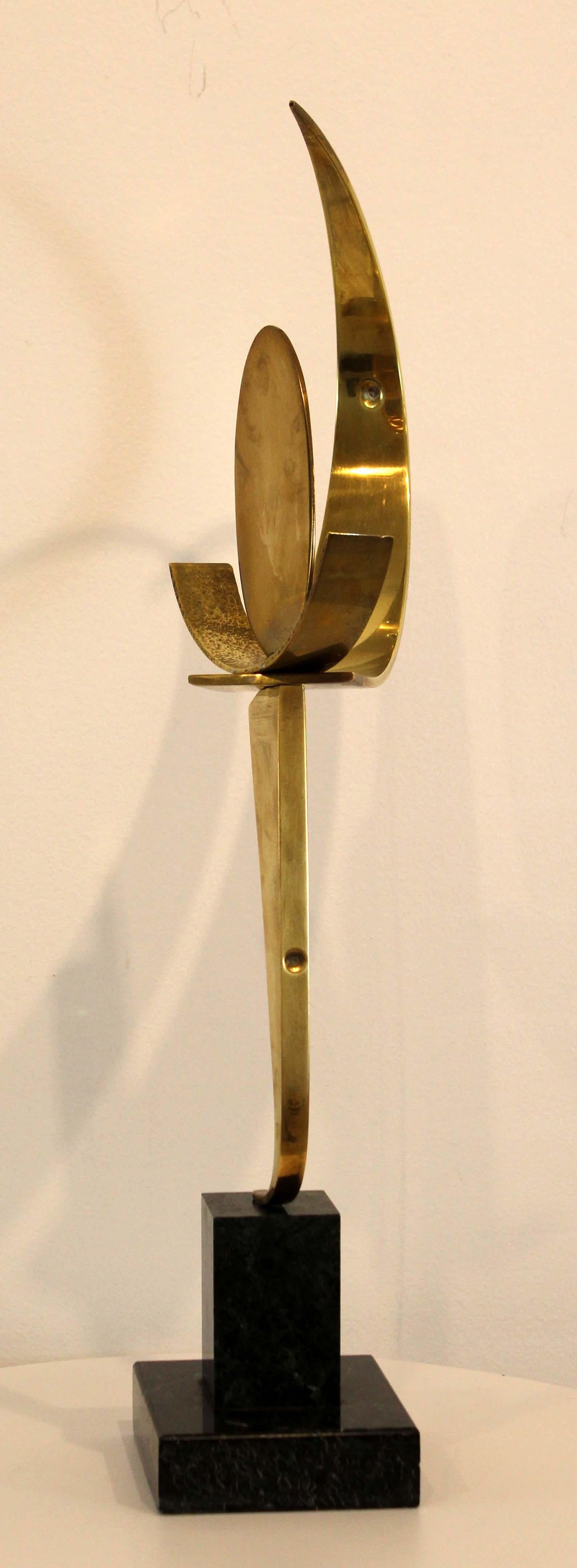 Mid-Century Modern James Nani Eclipse 12 Modern Brass Sculpture, 1970s In Good Condition For Sale In Keego Harbor, MI