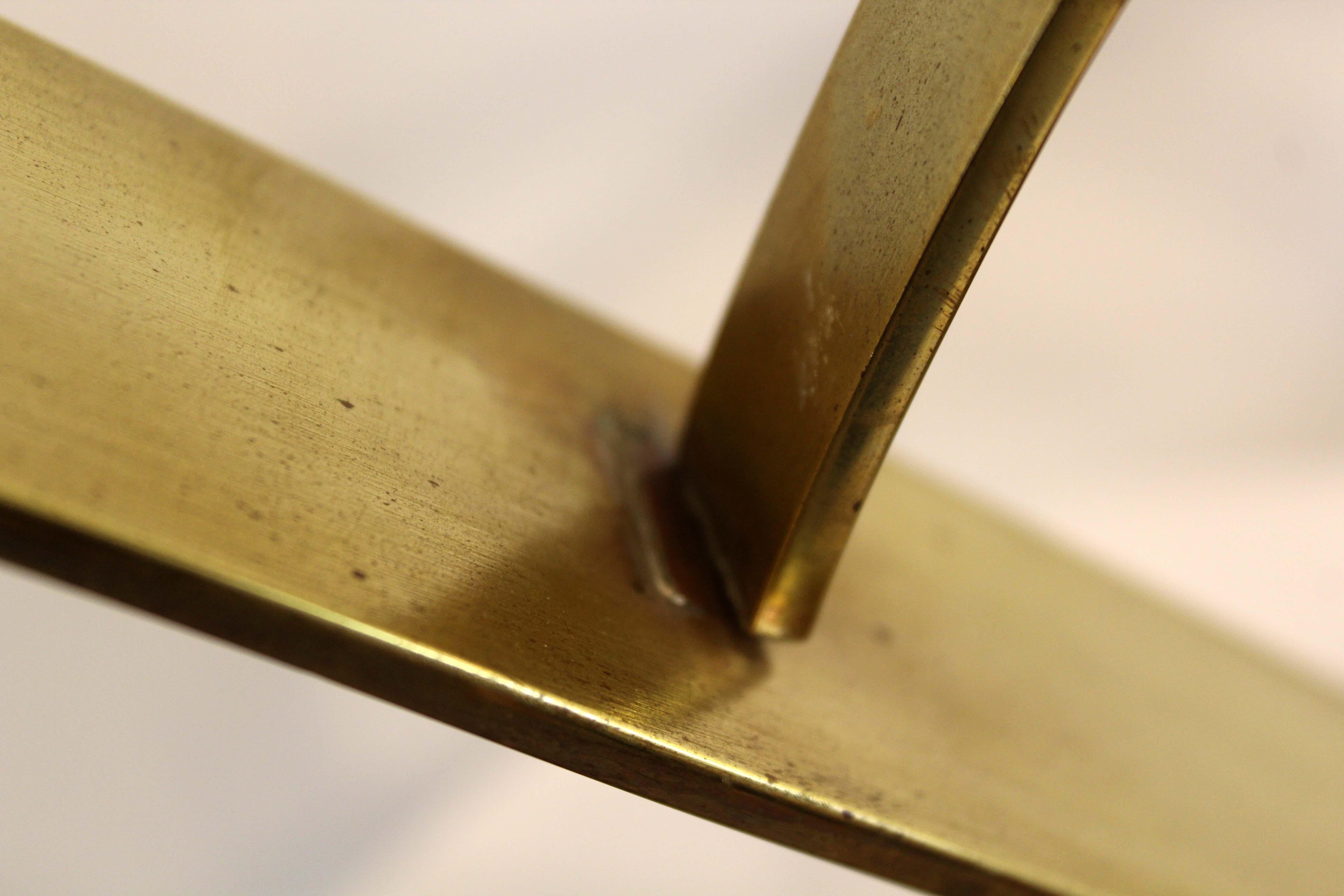 Mid-Century Modern James Nani Modern Geometric Brass & Wood Sculpture, 1970s 4