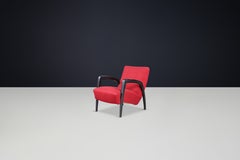 Mid-Century Modern Jan Vaněk Easy Chair in Oak and Upholstery, CZ 1930s