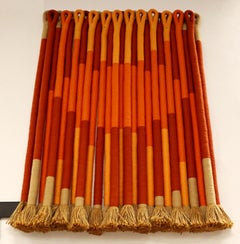 Mid-Century Modern Jane Knight Signed Textile Fiber Art Wall Hanging 25 Elements