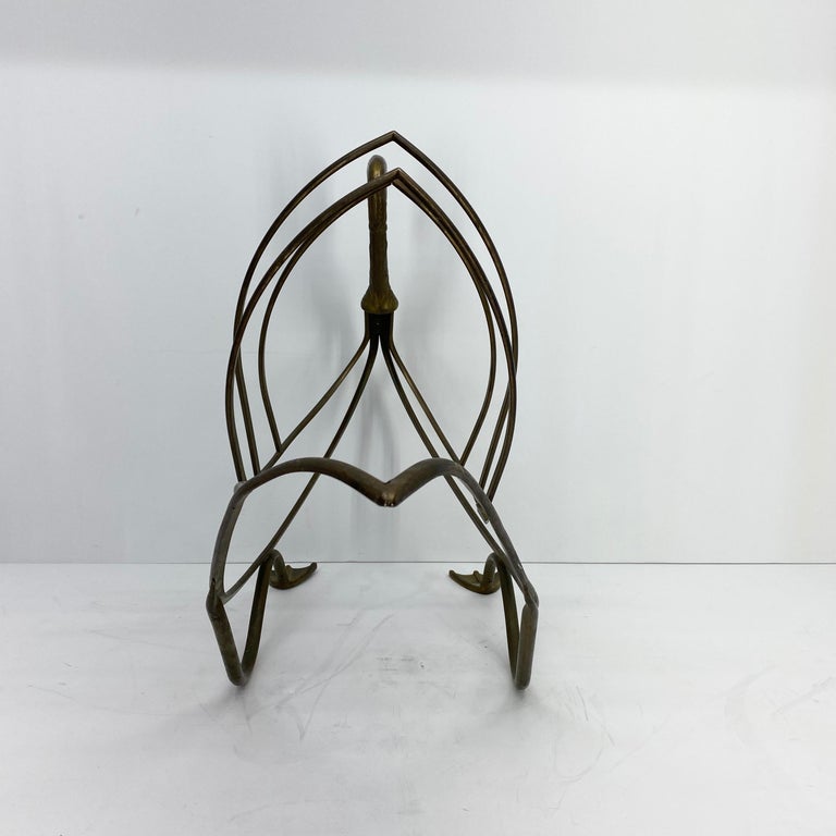 Mid-Century Modern Jansen Brass Swan Magazine Rack For Sale 10