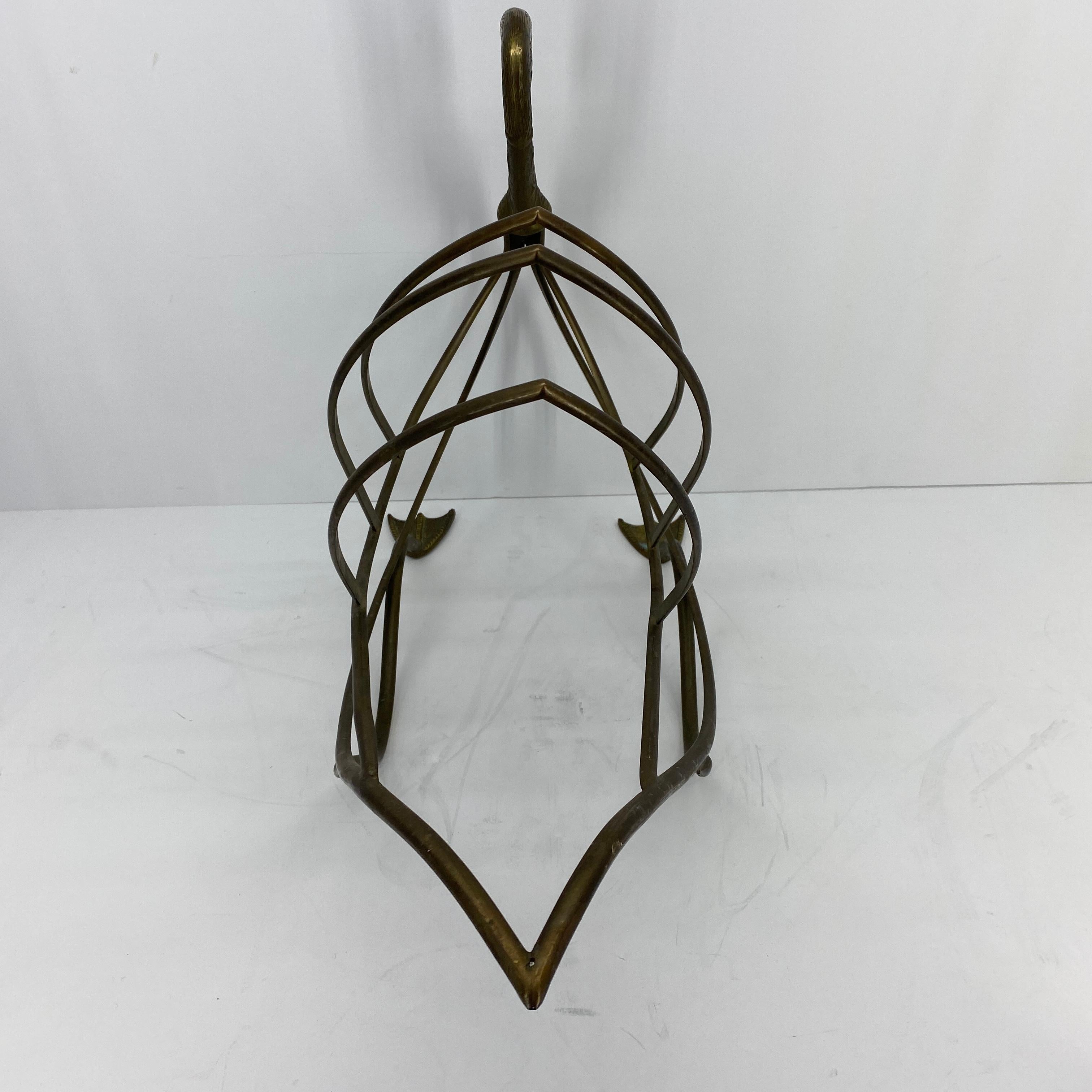 Mid-Century Modern Jansen Brass Swan Magazine Rack For Sale 11