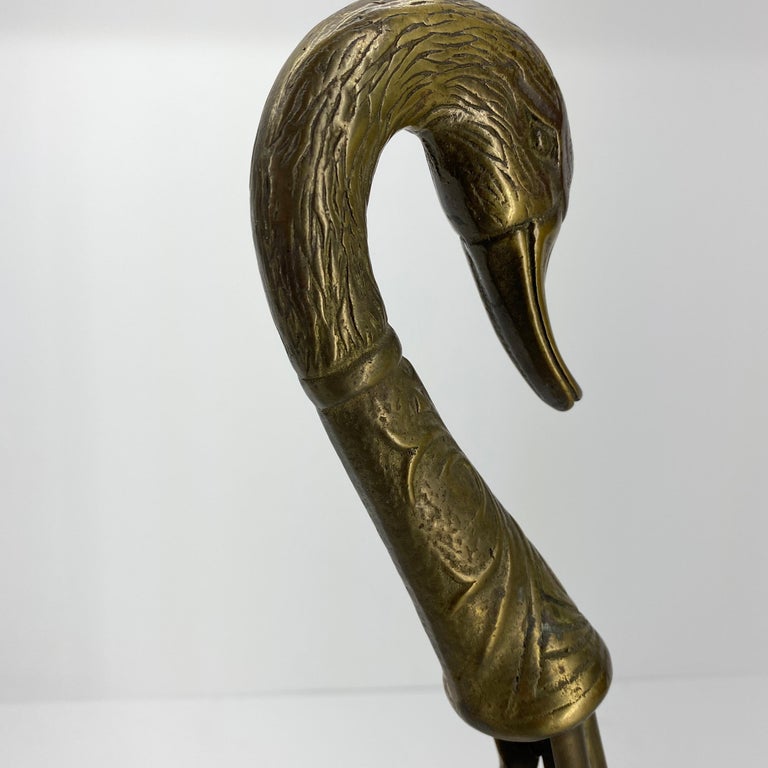 Mid-Century Modern Jansen Brass Swan Magazine Rack For Sale 2