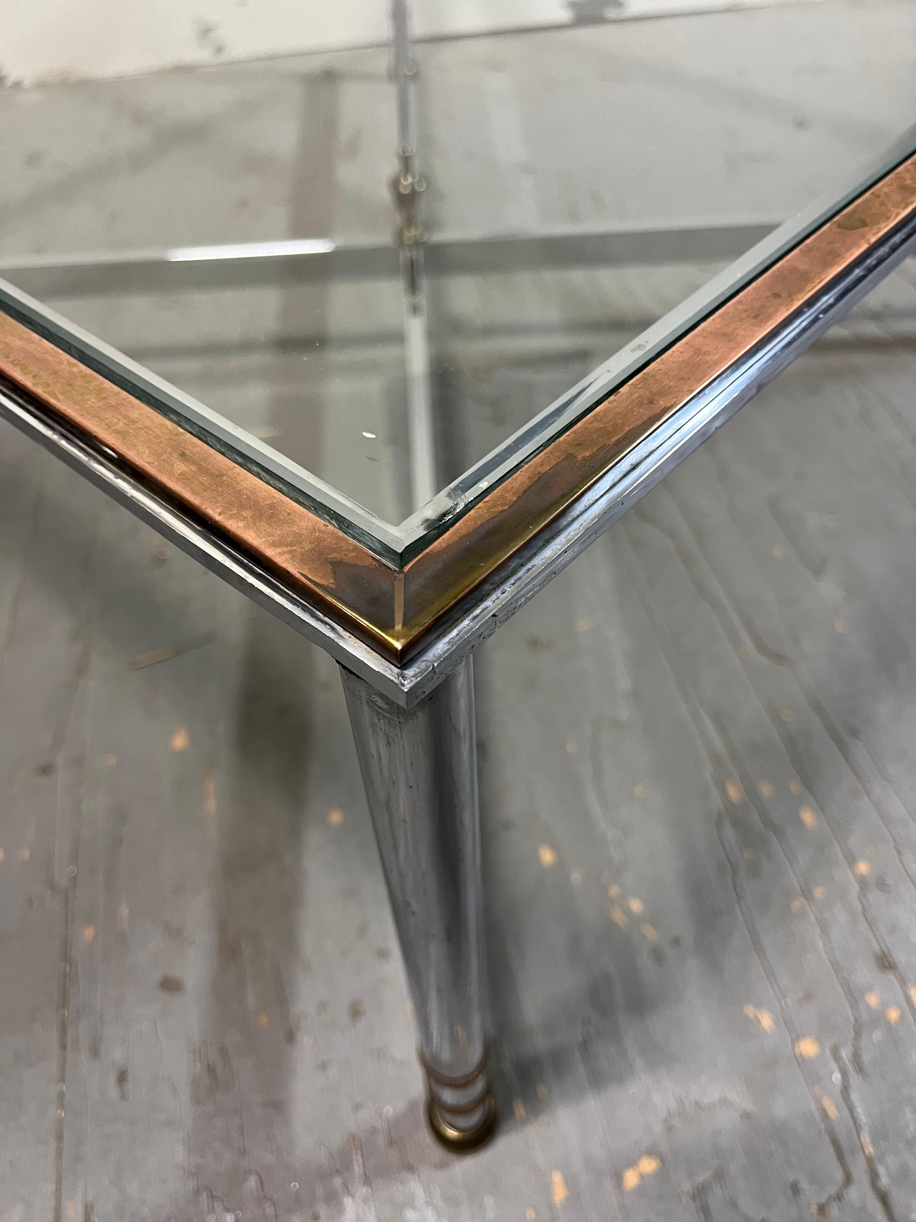 20ième siècle Table basse en laiton chromé The Modernity en vente