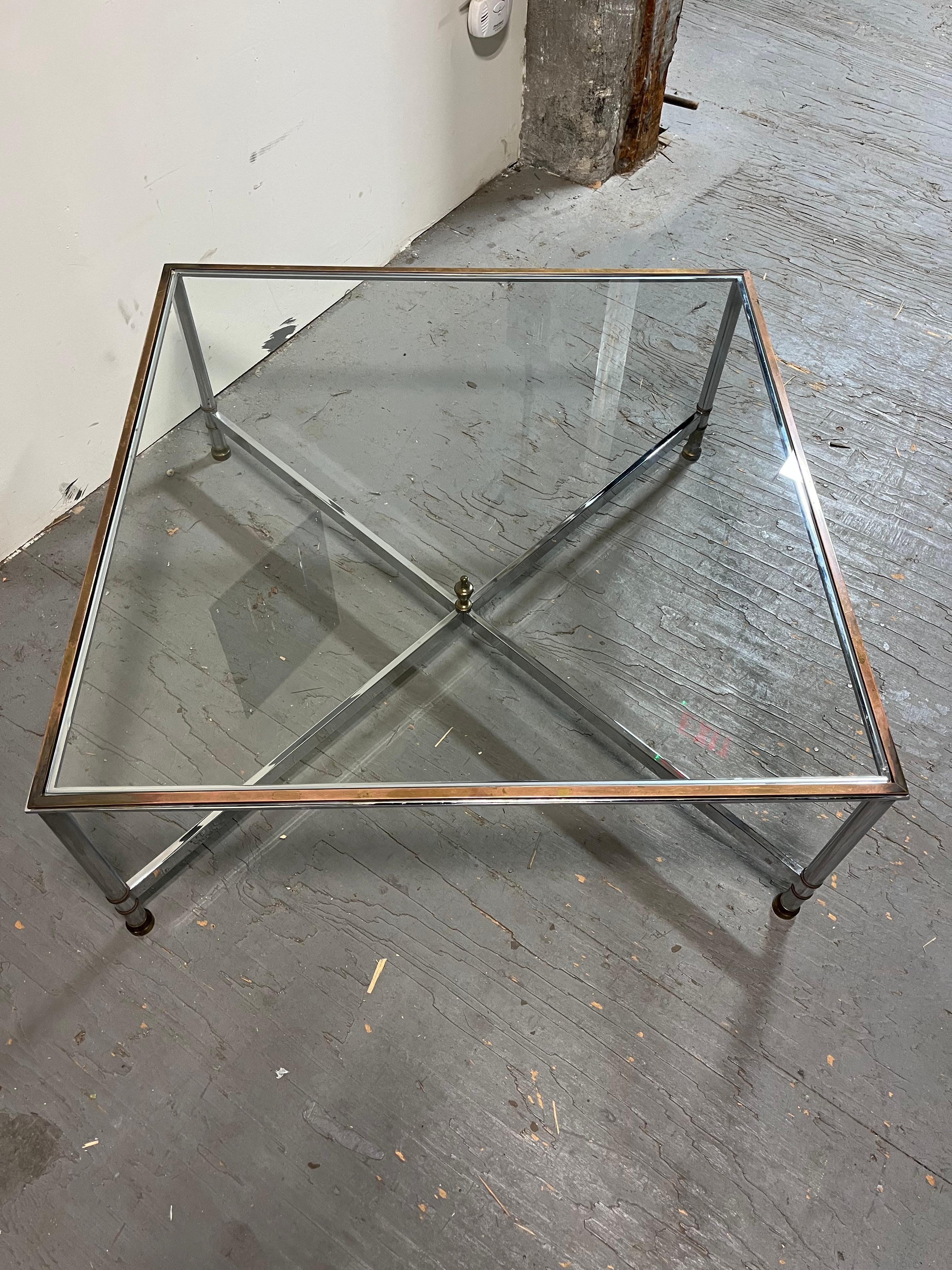 Laiton Table basse en laiton chromé The Modernity en vente