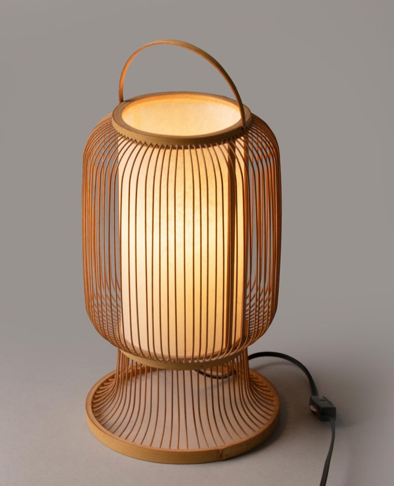 Mid-Century Modern Japanese Bamboo Spokes Lantern Lamp at 1stDibs | modern japanese  lantern