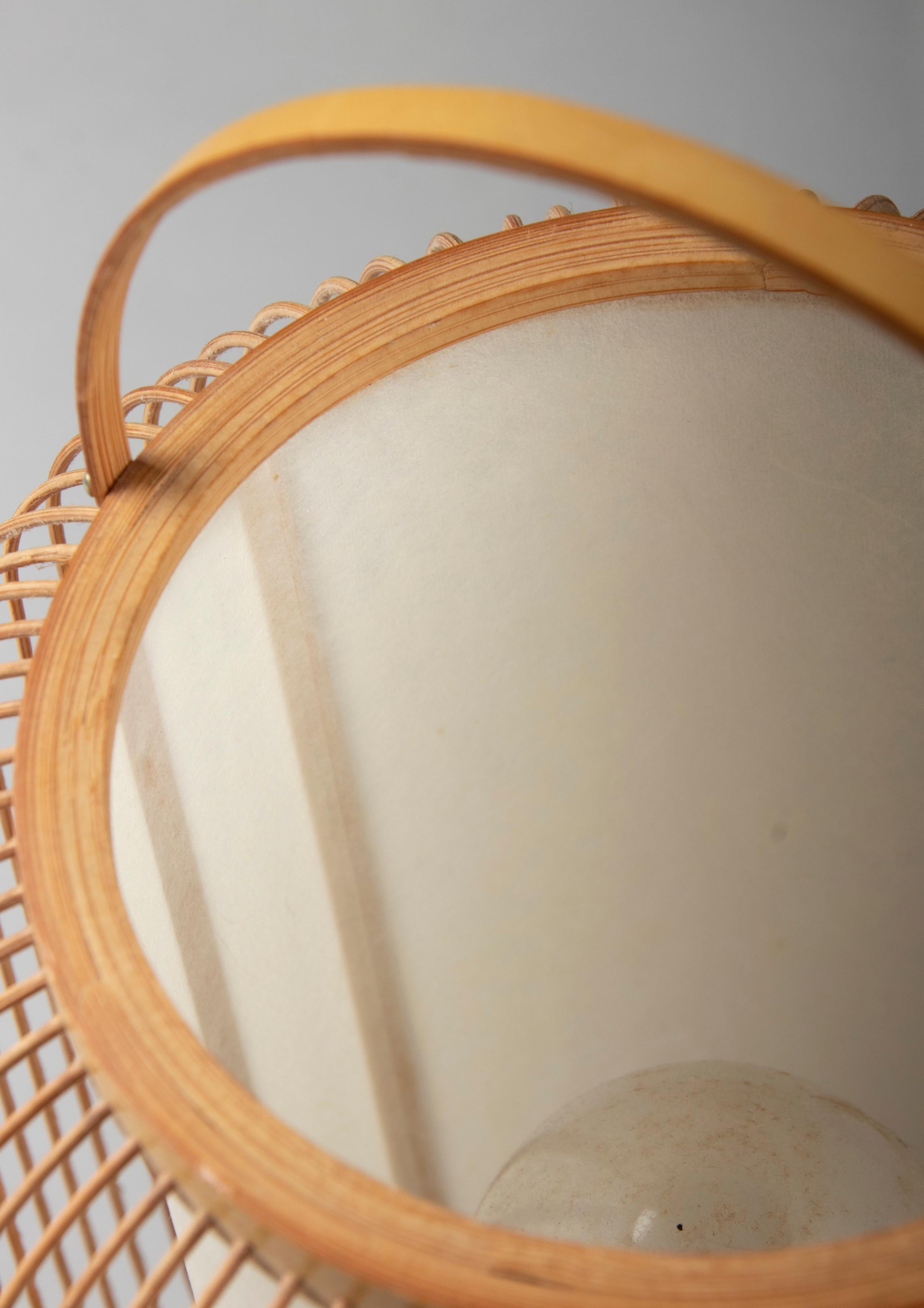 Mid-Century Modern Japanese Bamboo Spokes Lantern Lamp In Good Condition In Casteren, Noord-Brabant