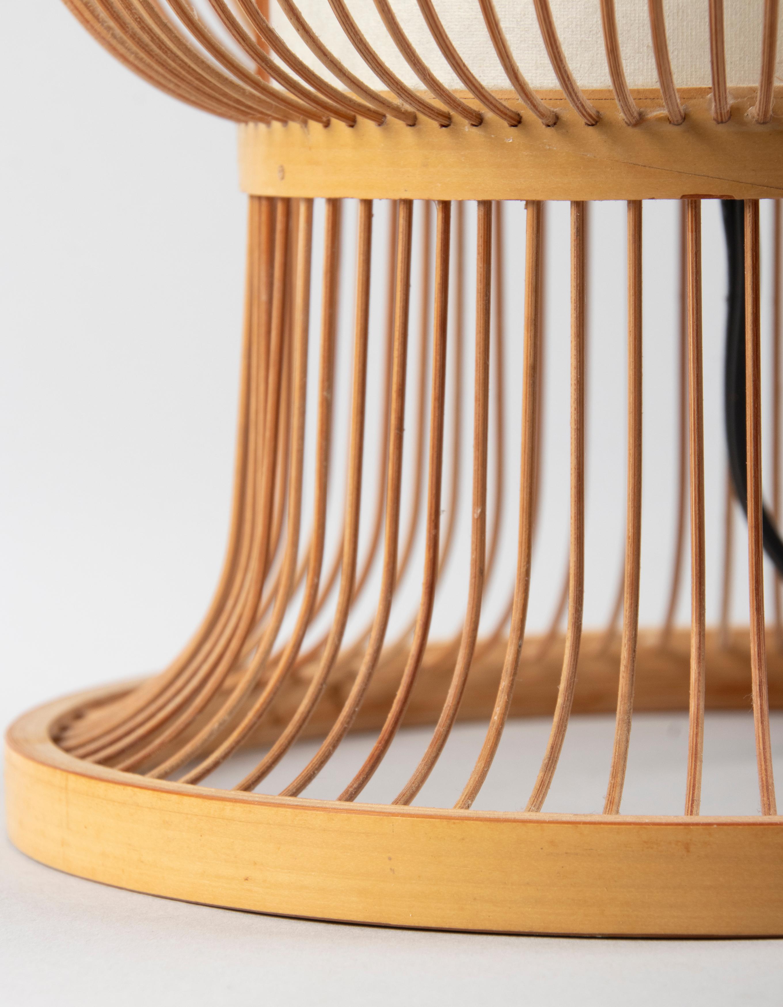 Mid-20th Century Mid-Century Modern Japanese Bamboo Spokes Lantern Lamp