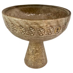 Mid-Century Modern Japanese Ceramic Ikebana footed Bowl or Planter Compote