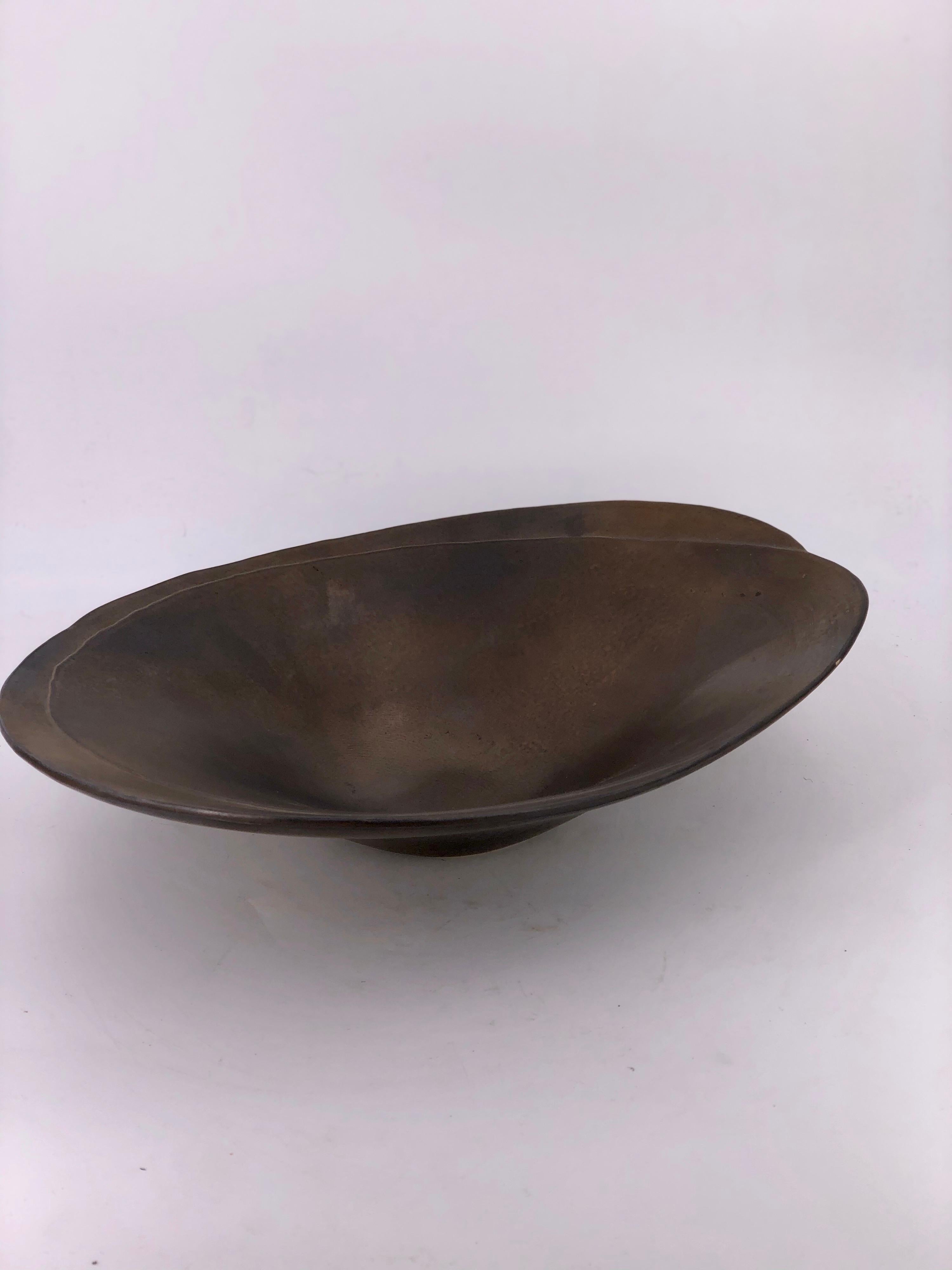 20th Century Mid-Century Modern Japanese Ceramic Ikebana Organic Shape Bowl